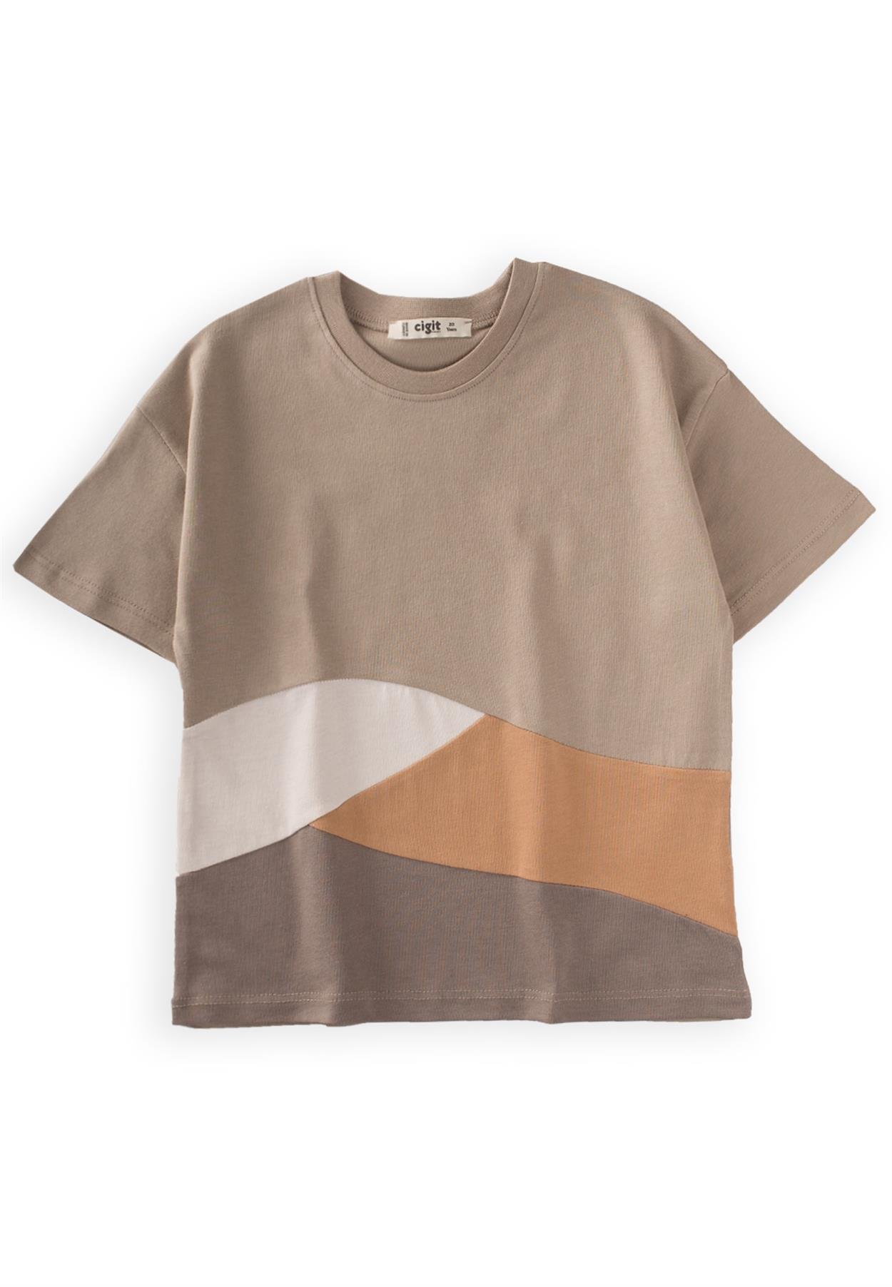 CigitColourblok T-Shırt 2-8 Yaş VİZON