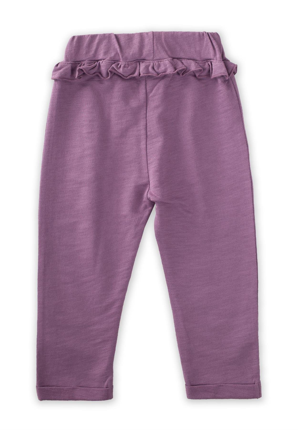 CigitFırfırlı Pileli Örme Pantolon 1-5 Yaş MOR