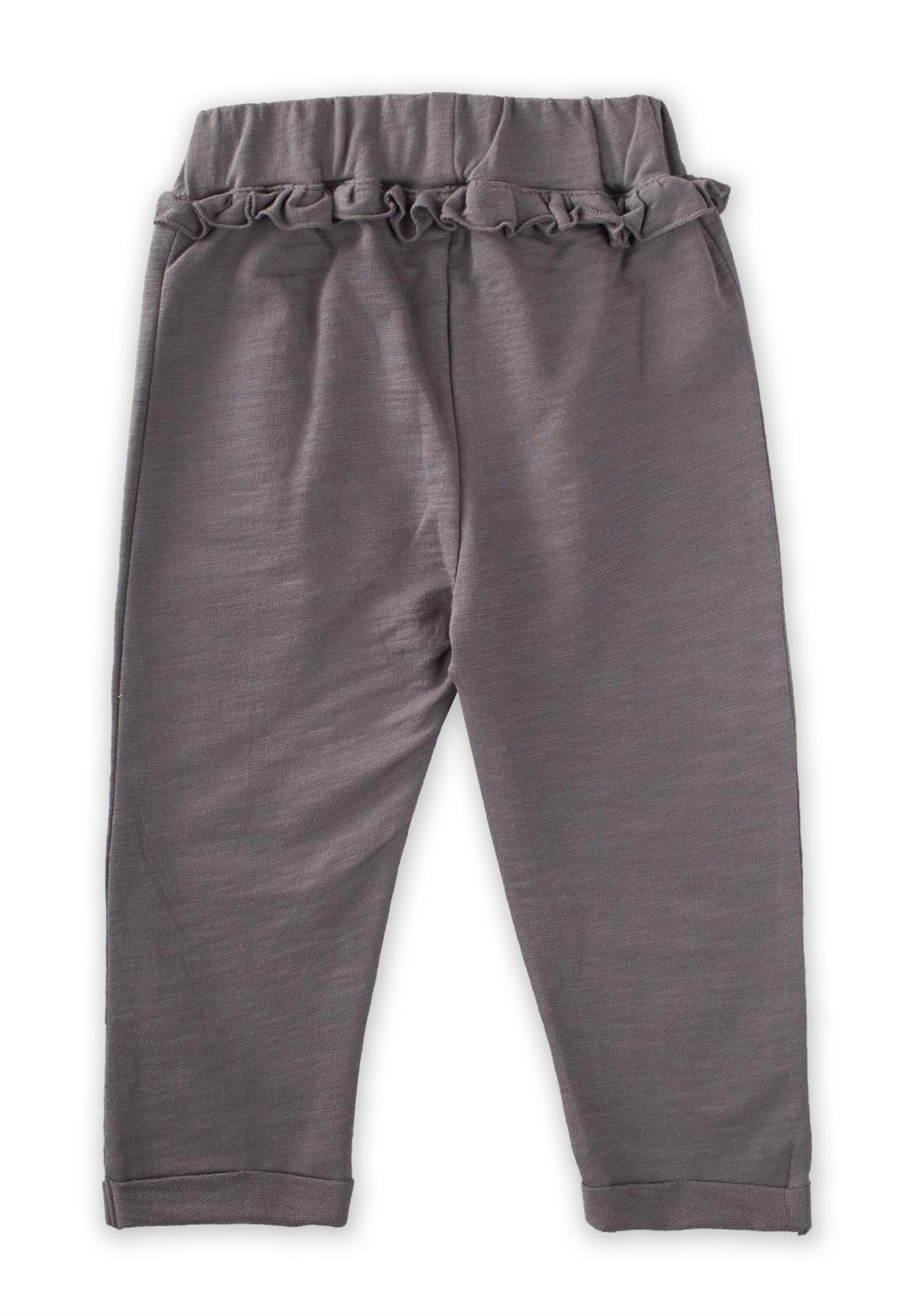 CigitFırfırlı Pileli Örme Pantolon 1-5 Yaş O GRİ