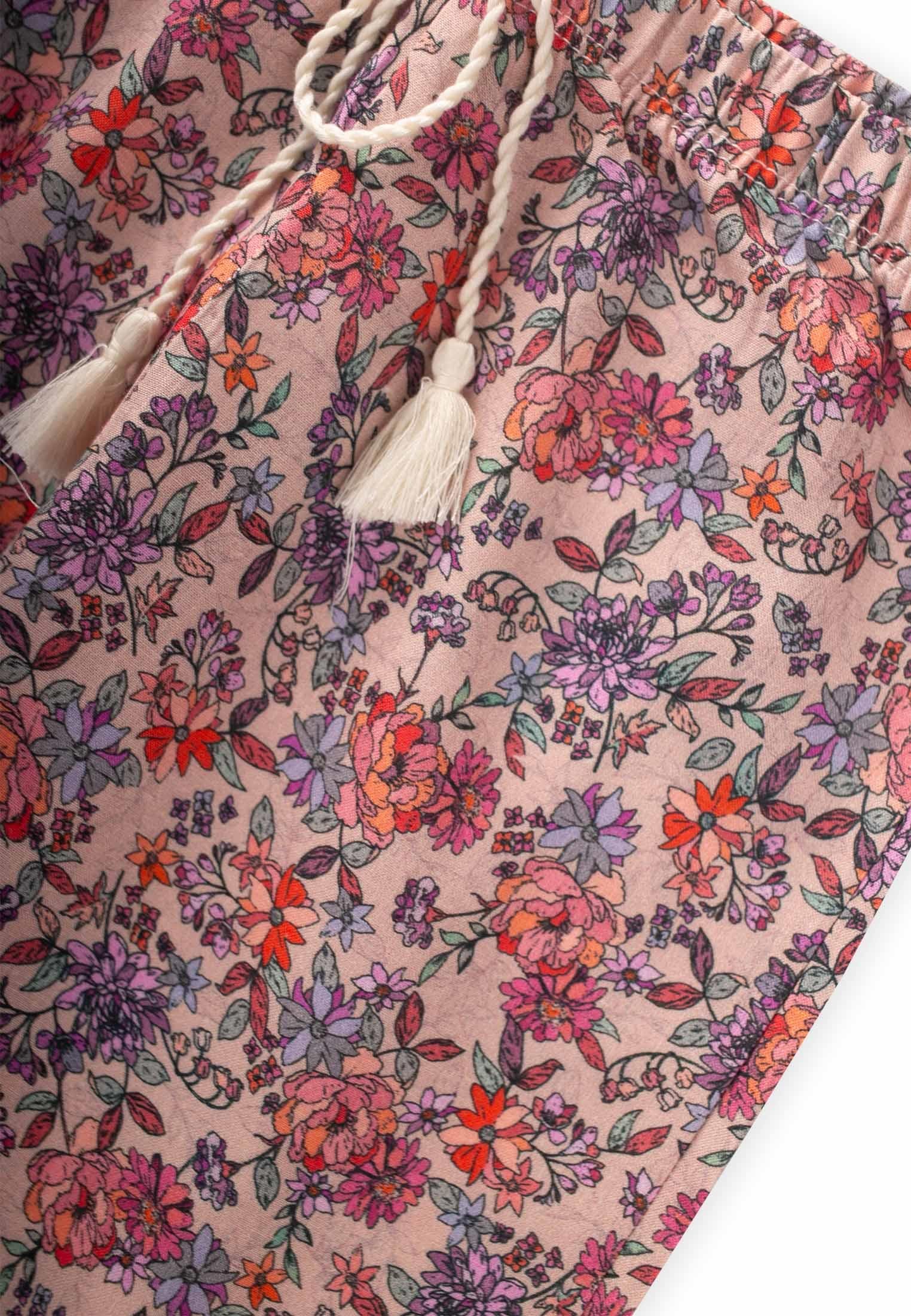 CigitDesenli Bilek Boy Şalvar 3-9 Yaş PUDRA PEMBE