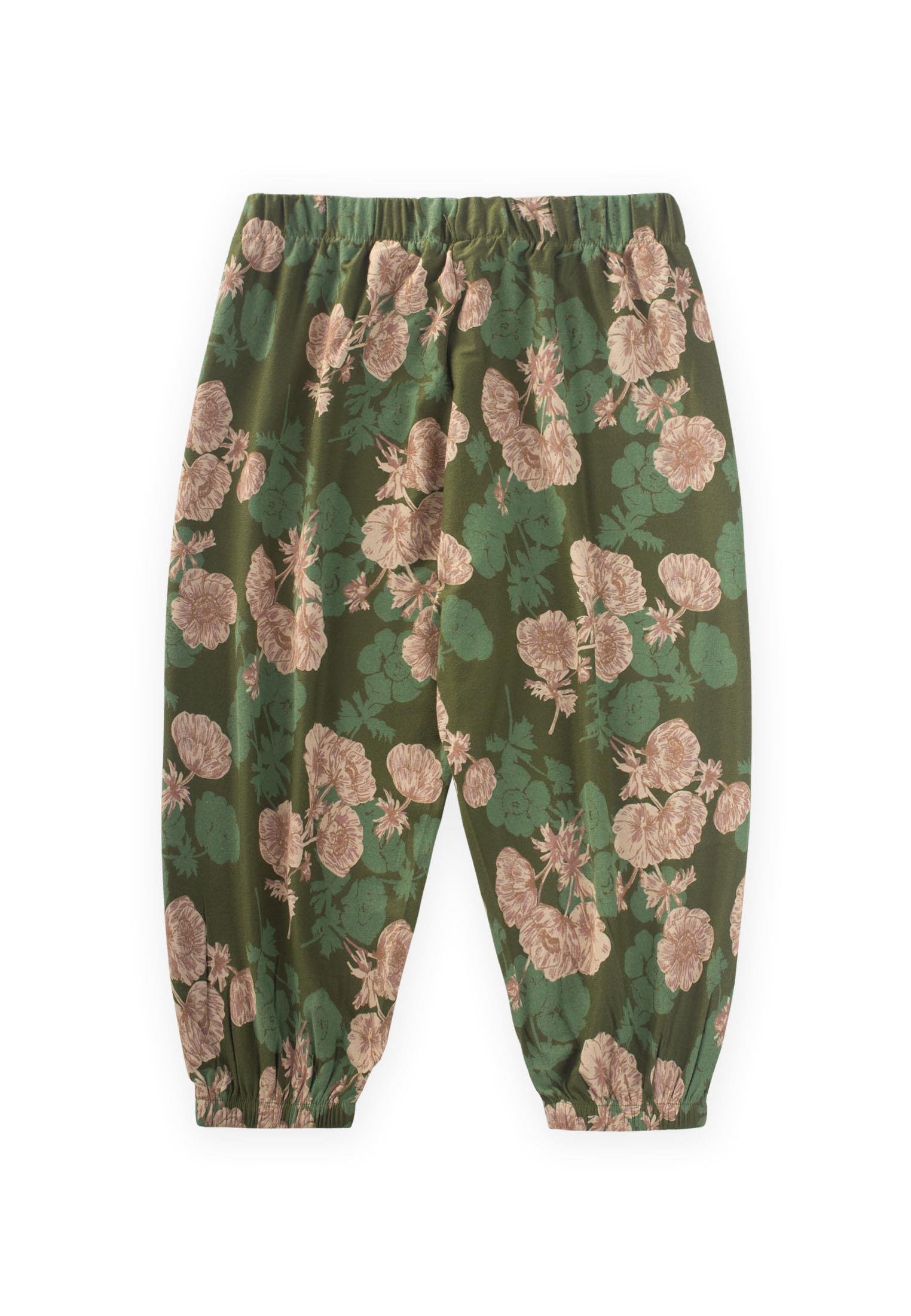 CigitDesenli Bilek Boy Şalvar 3-9 Yaş YEŞİL