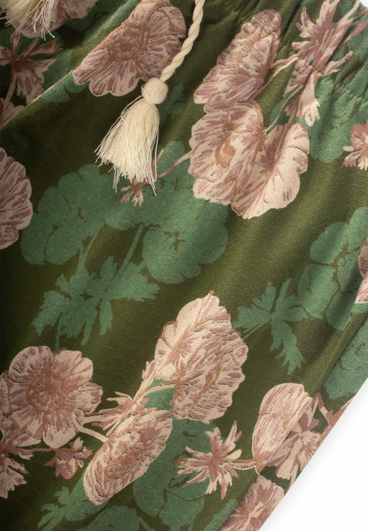 CigitDesenli Bilek Boy Şalvar 3-9 Yaş YEŞİL