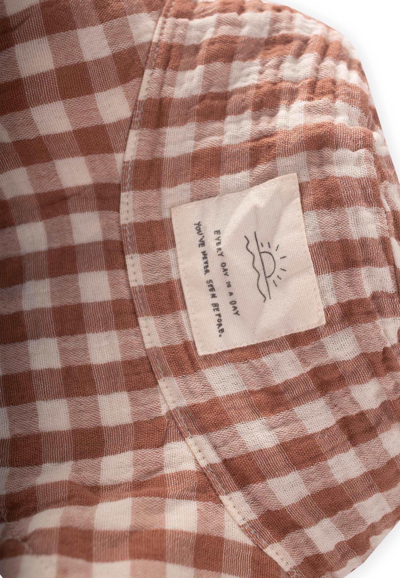 CigitMüslin Fötr Şapka 2-8 Yaş KAHVE EKOSE