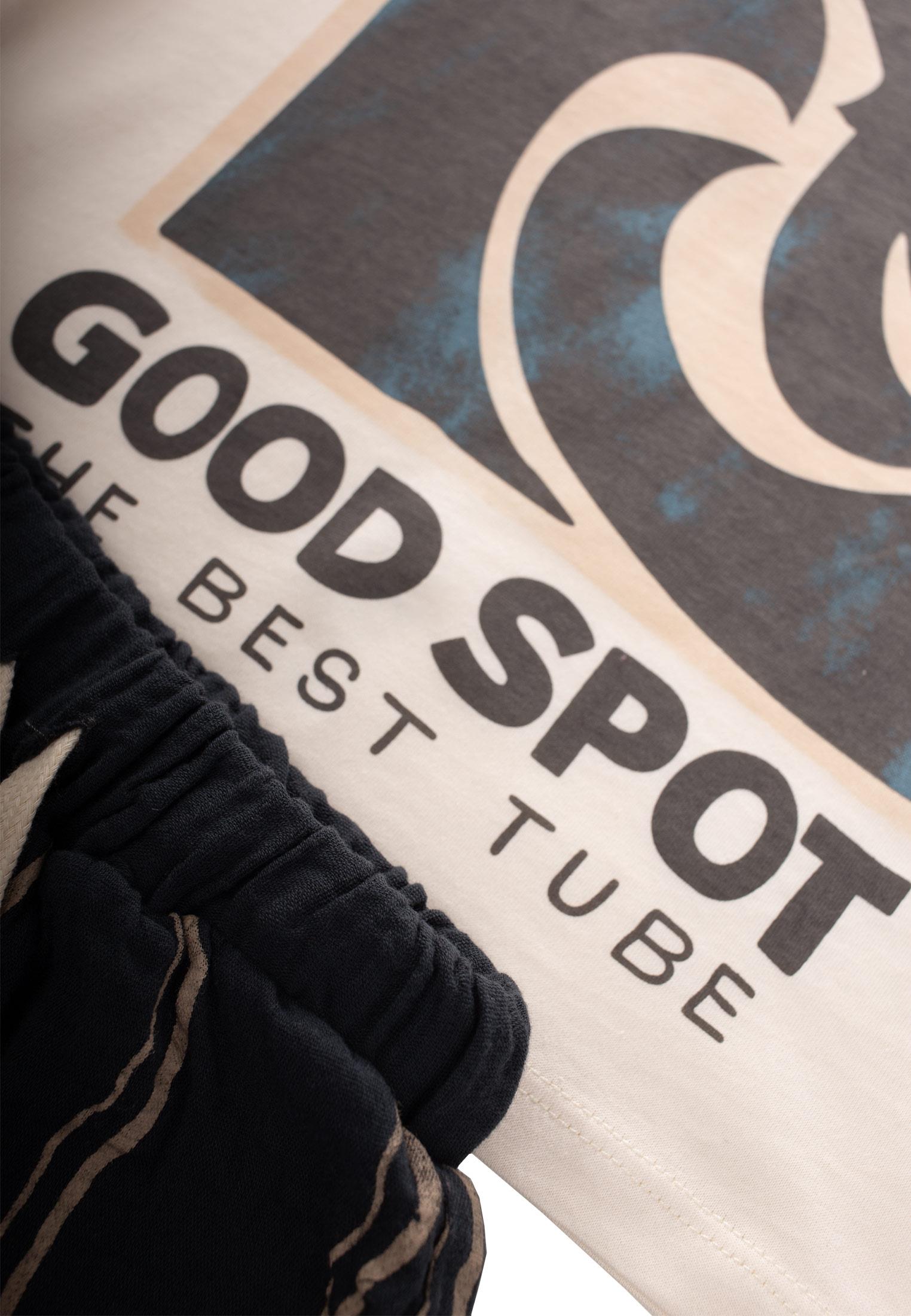 CigitGood Spot Baskılı Kapri Takım 2-7 Yaş EKRU