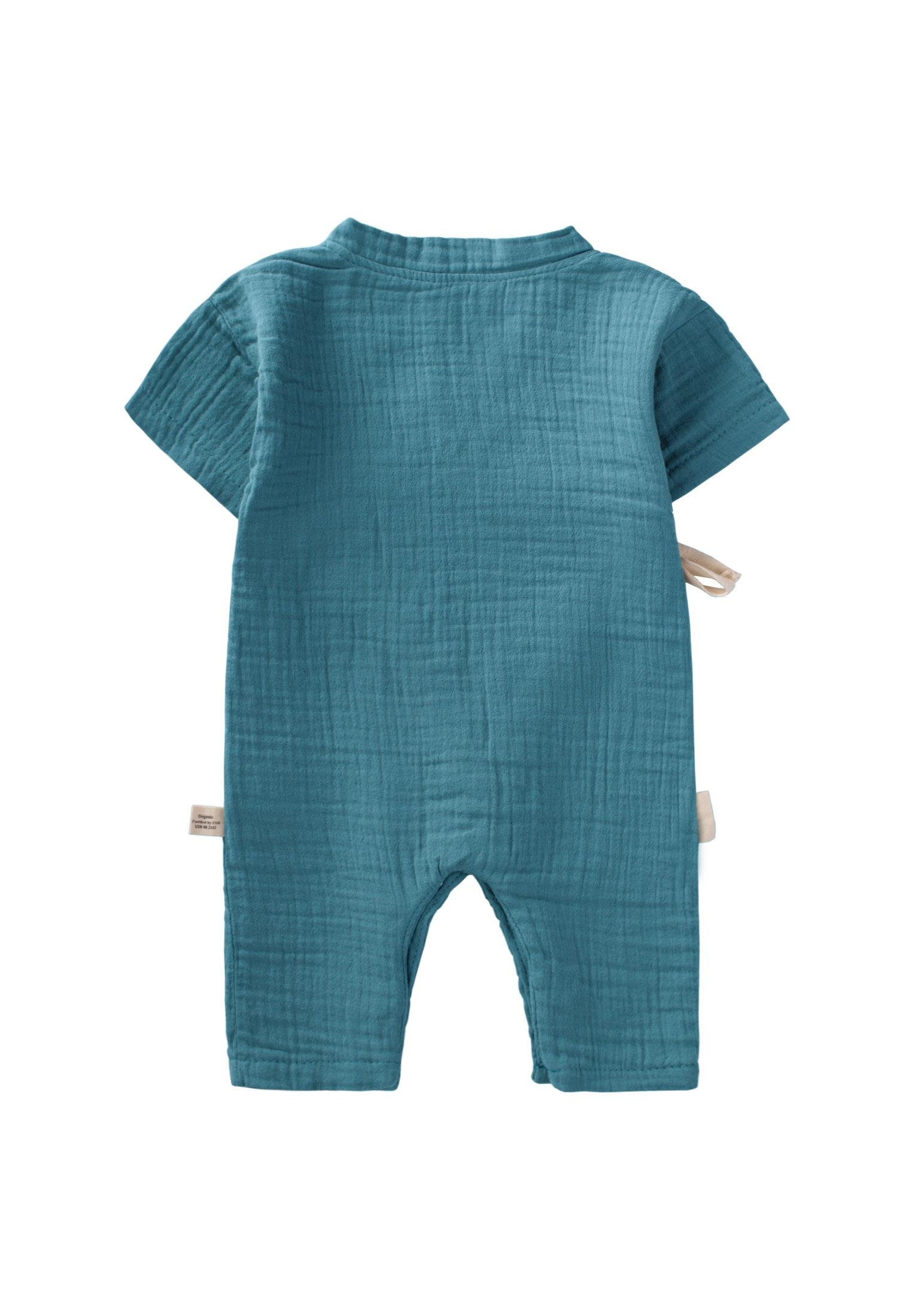 CigitOrganic Kruvaze Müslin Tulum 0-9 Ay TURKUAZ