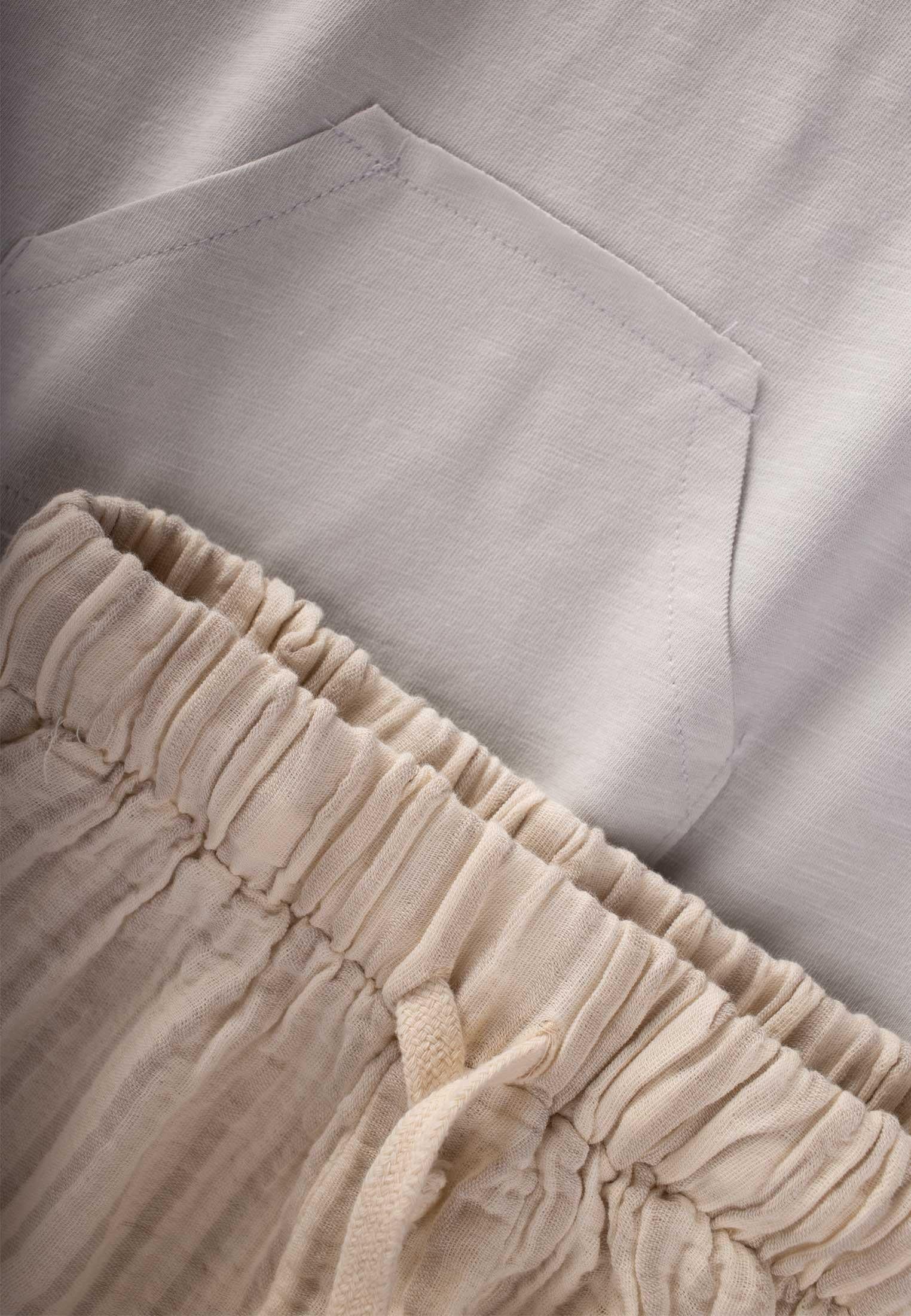 CigitOrganic Pantolonlu Kanguru Cepli T-Shırt Takım 1-6 Yaş TAŞ