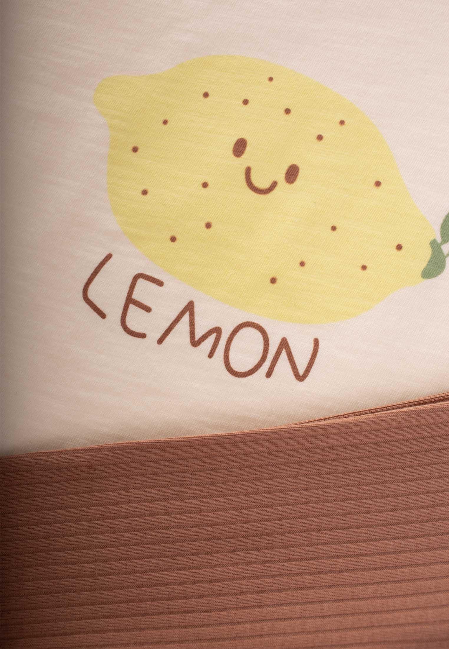 CigitLemon Baskılı Taytlı Takım 1-5 Yaş EKRU
