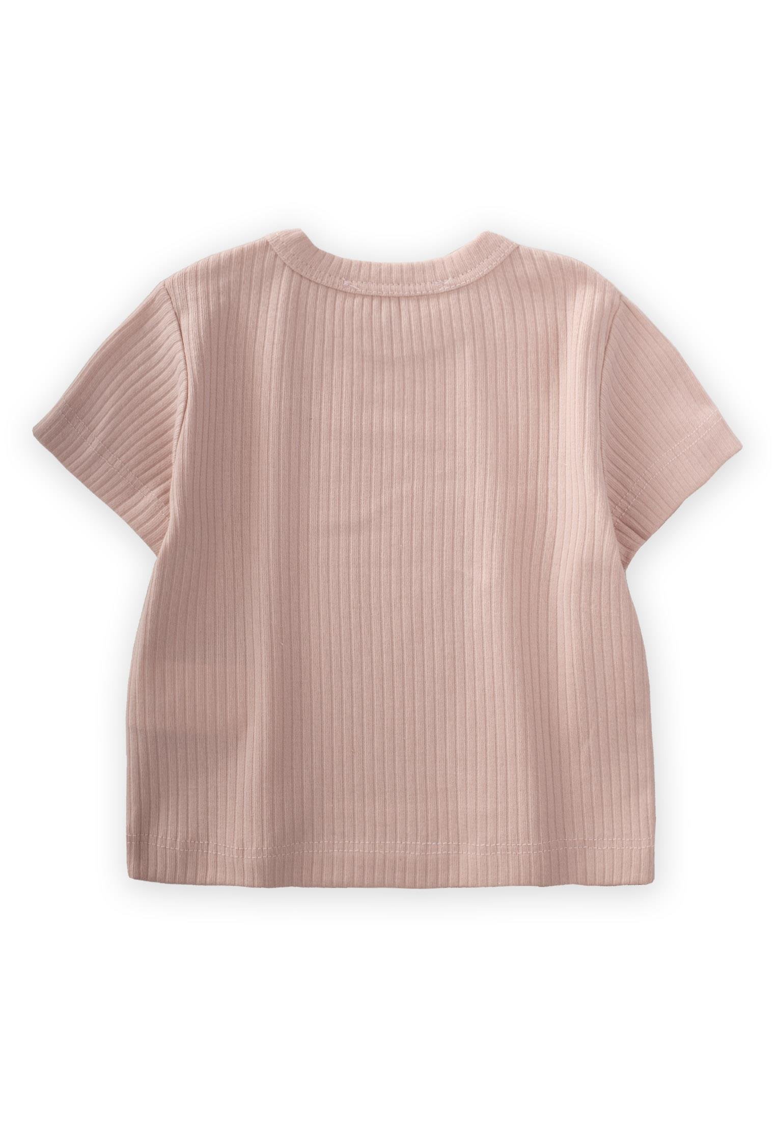 CigitBasic Fitilli T-Shırt 0-12 Ay PUDRA PEMBE