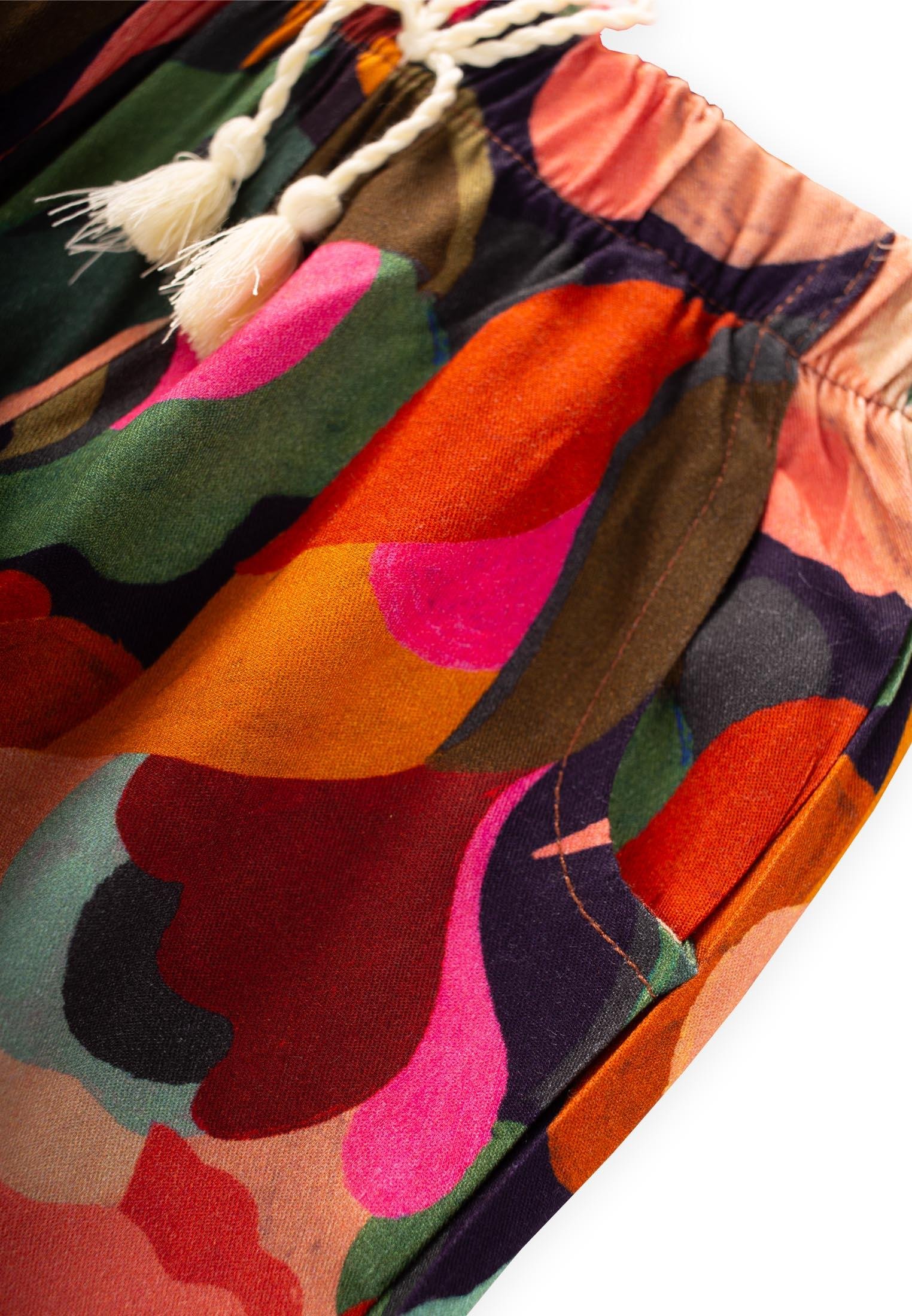 CigitDesenli Viskon Şalvar 2-10 Yaş HAKİ YEŞİL