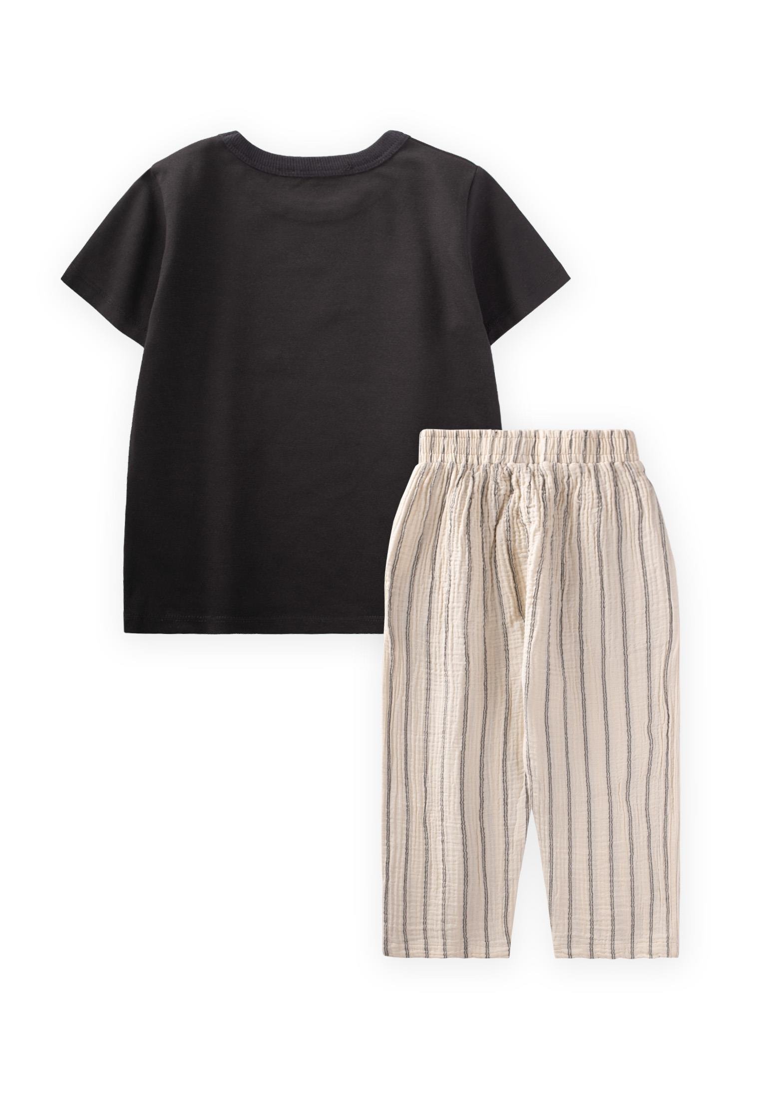 CigitAraba Baskılı T-Shırt Takım 2-8 Yaş SİYAH