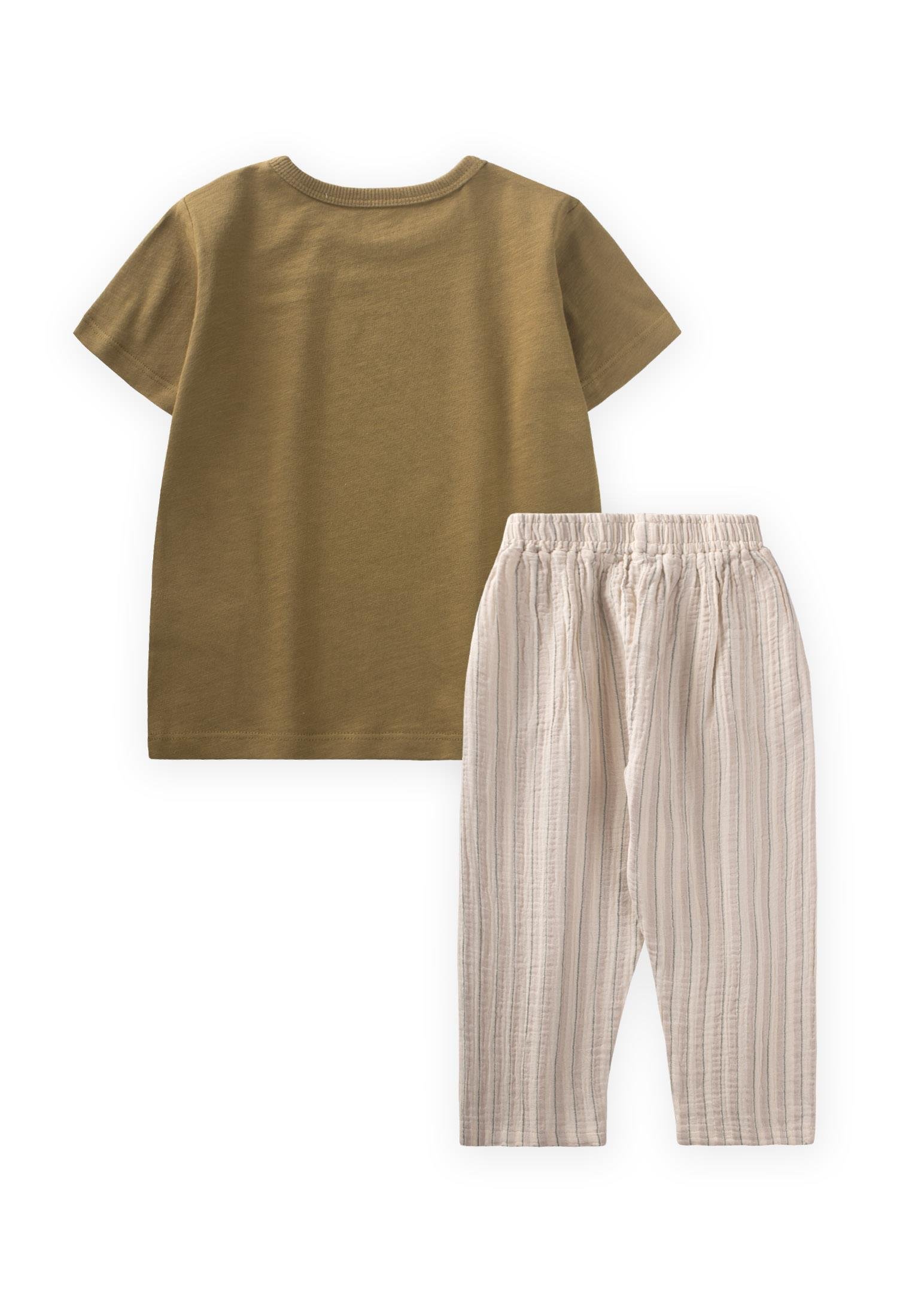 CigitAraba Baskılı T-Shırt Takım 2-8 Yaş OLİVE