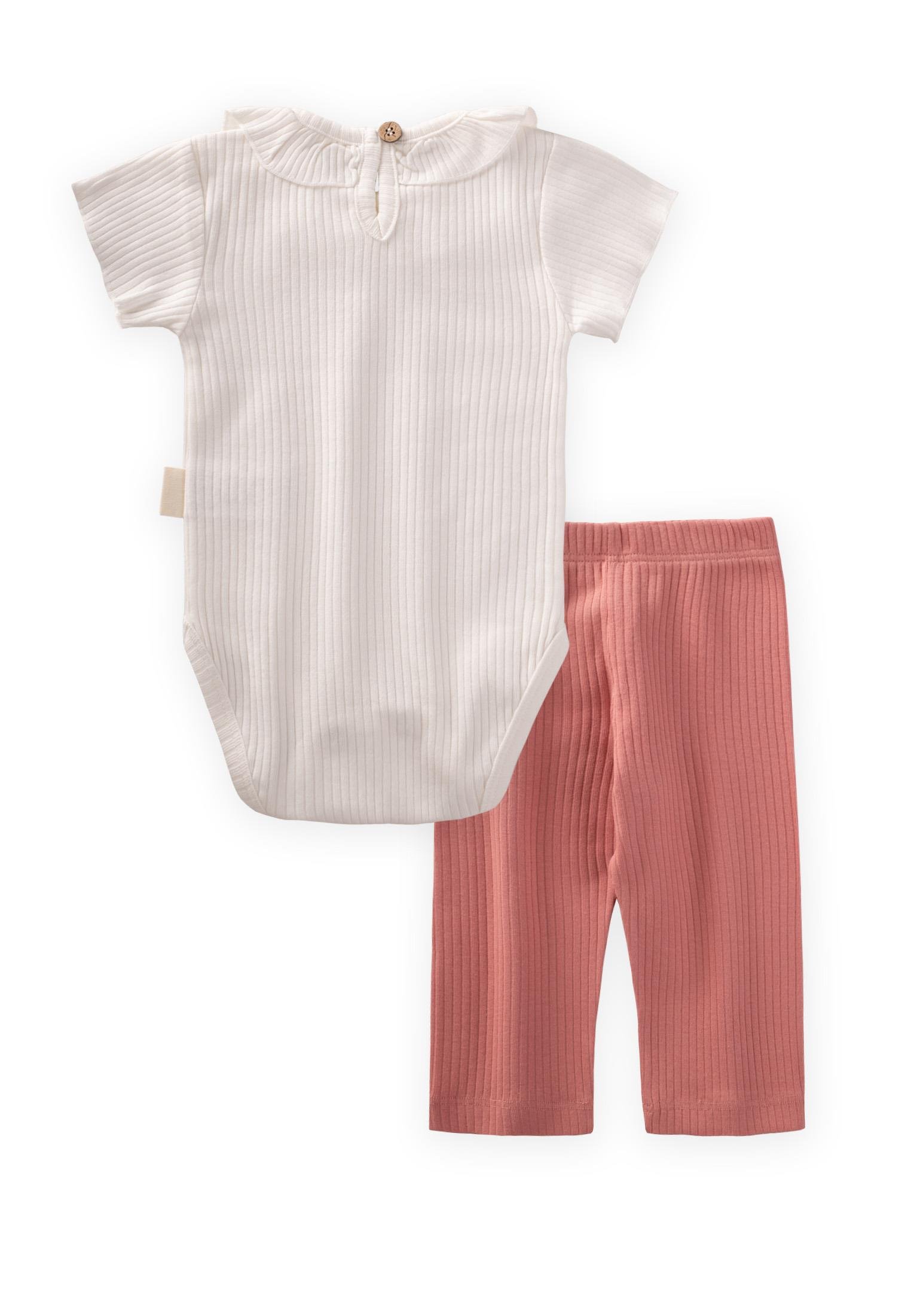 CigitBebe Yakalı Fitilli Zıbın Takım 0-3 Yaş KIRIK BEYAZ