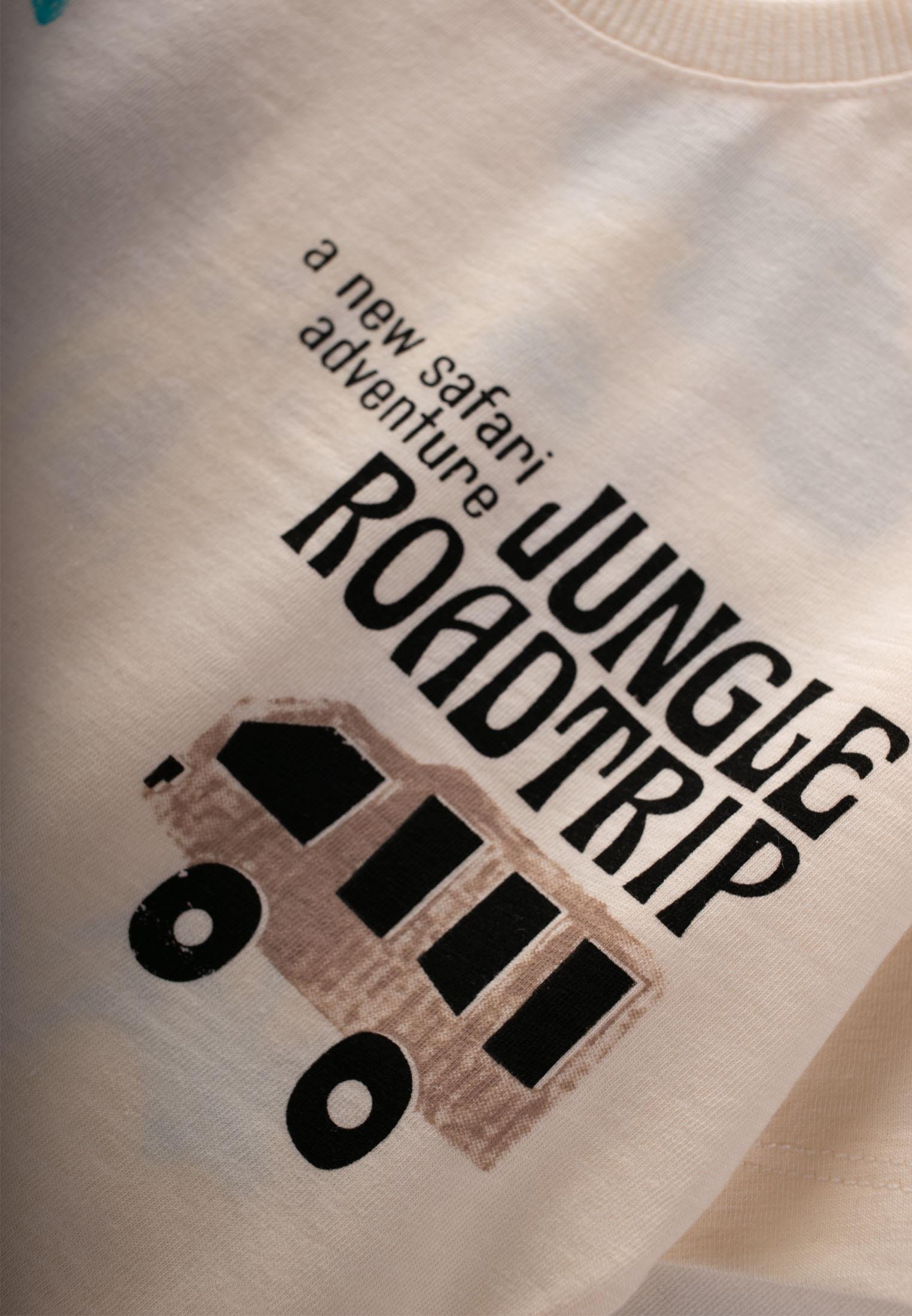 CigitSafari Baskılı T-Shırt 2-7 Yaş EKRU