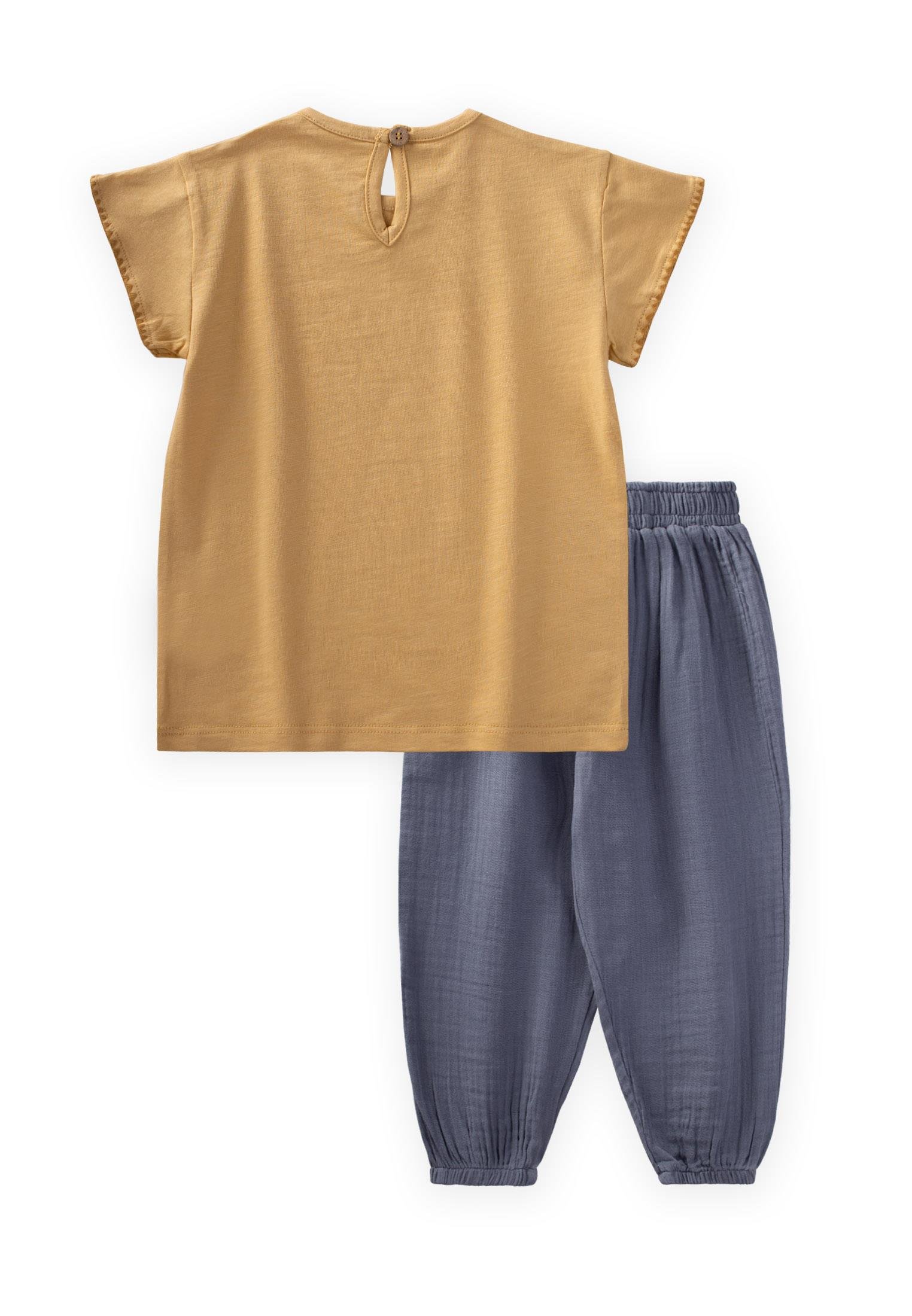 CigitKroşeta Detaylı Müslin Şalvarlı Takım 2-10 Yaş SUNDRES