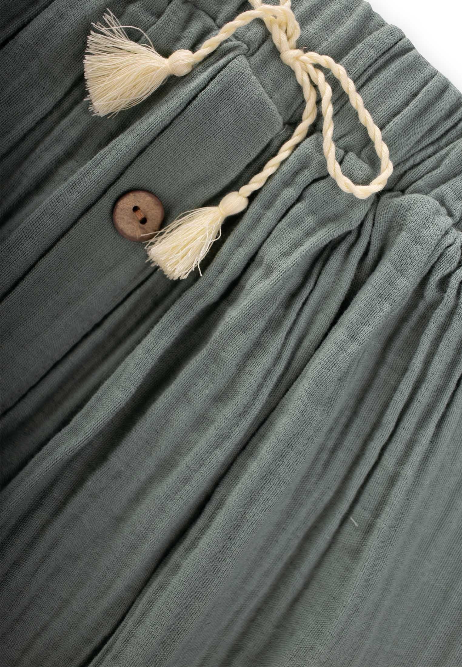 CigitOrganik Müslin Etek 8-12 Yaş ÇAĞLA YEŞİLİ