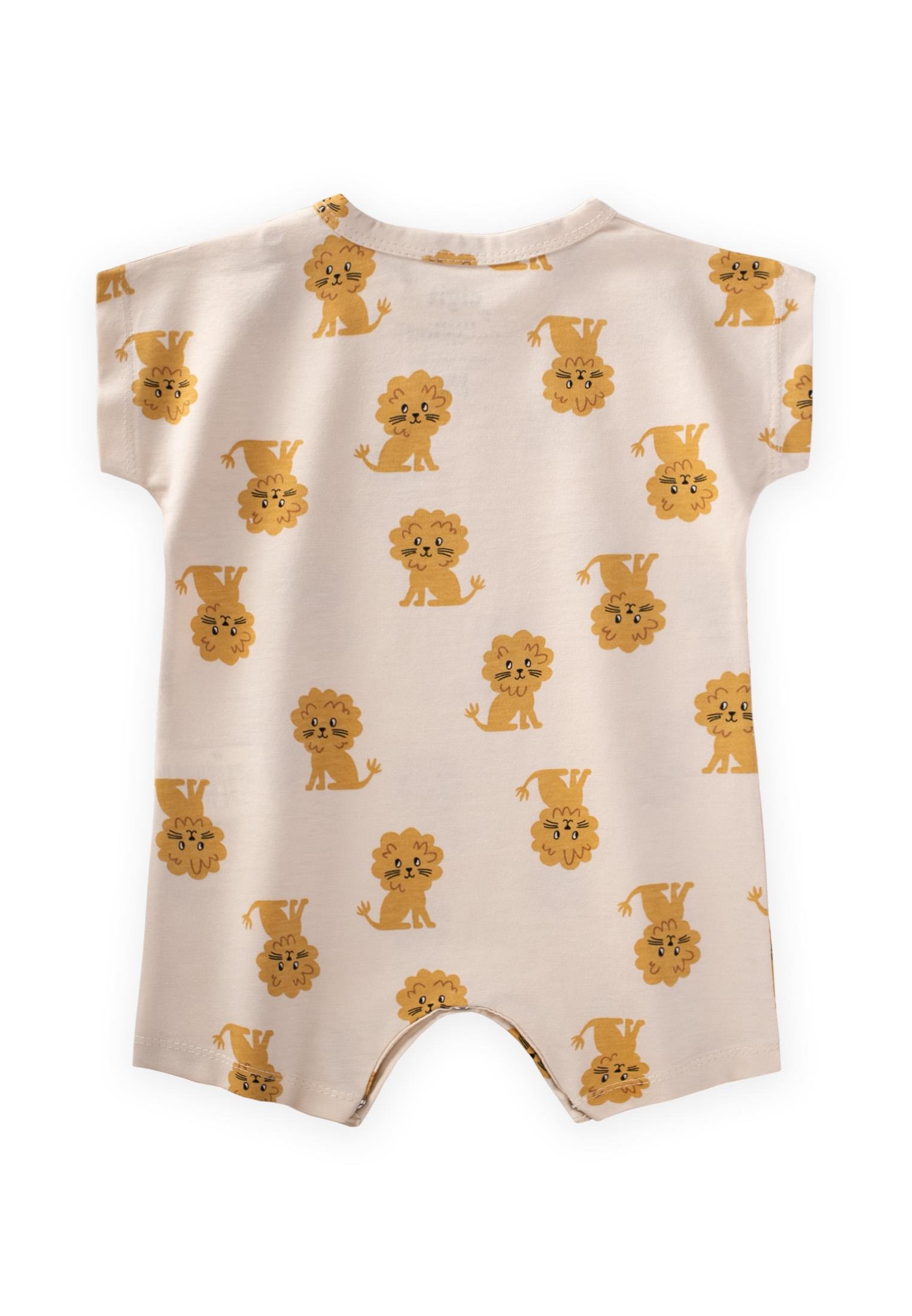 CigitYarasa Kol Desenli Tulum 0-3 Yaş EKRU