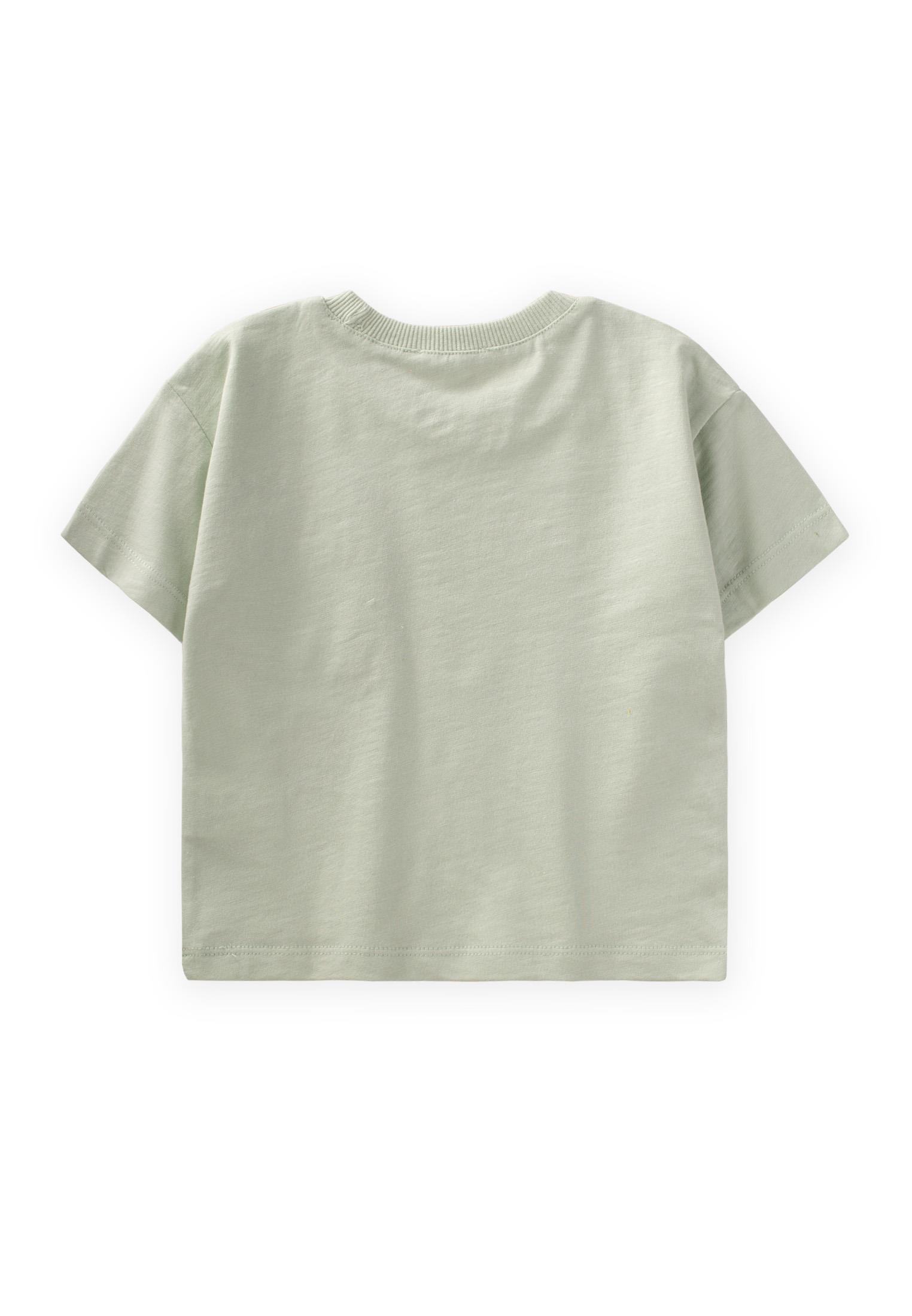 CigitKedi Nakışlı T-Shırt 1-6 Yaş SU YEŞİLİ