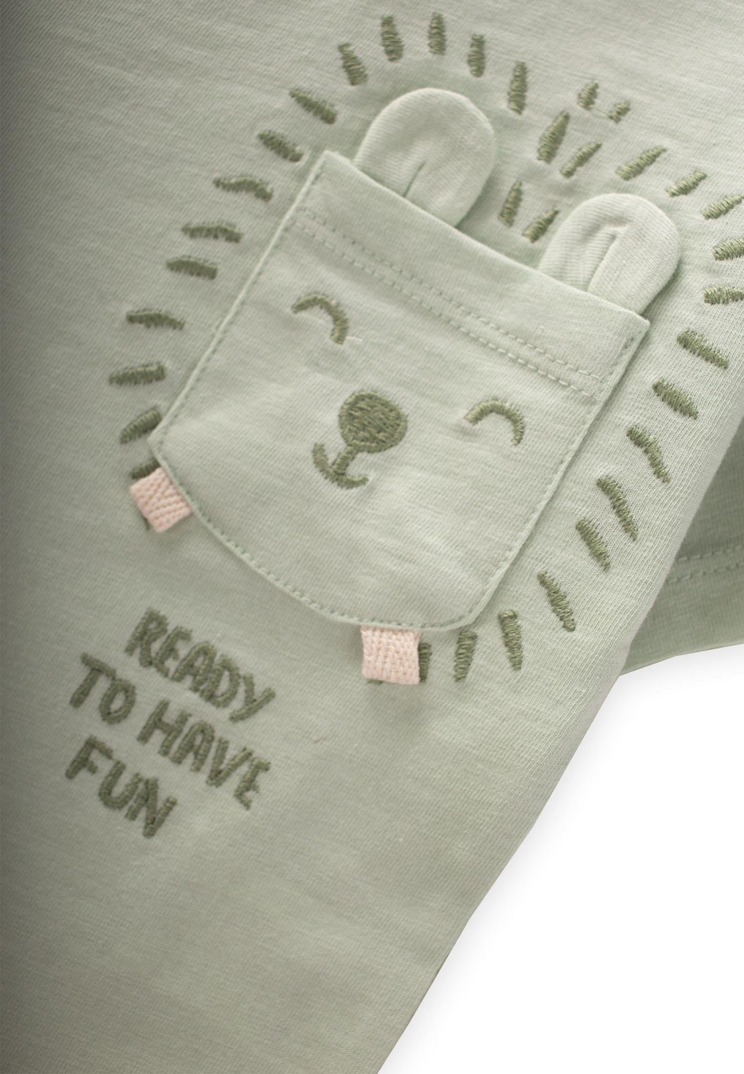 CigitKedi Nakışlı T-Shırt 1-6 Yaş SU YEŞİLİ