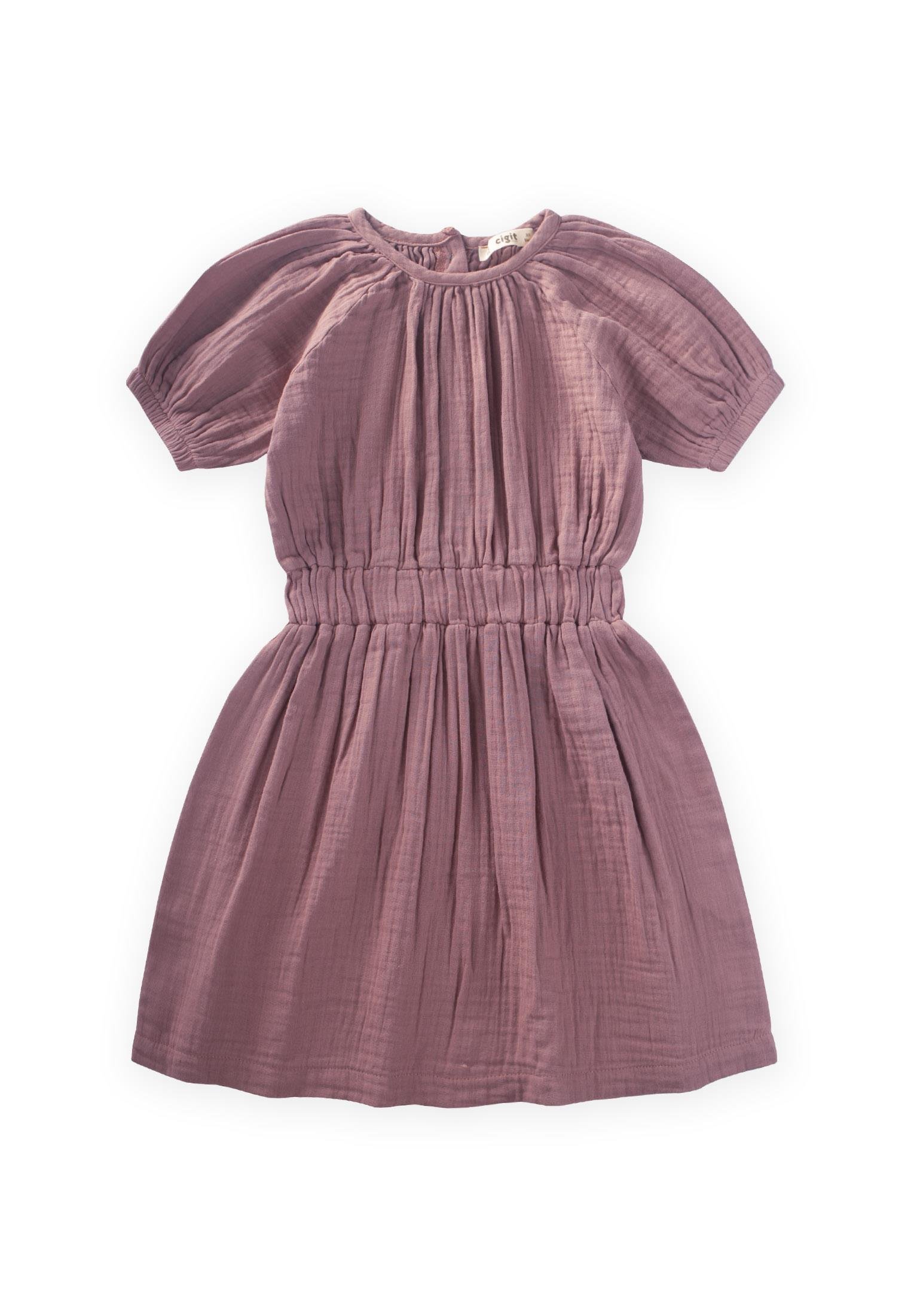 CigitOrganik Rustik Kız Elbise 2-9 Yaş BAKIR