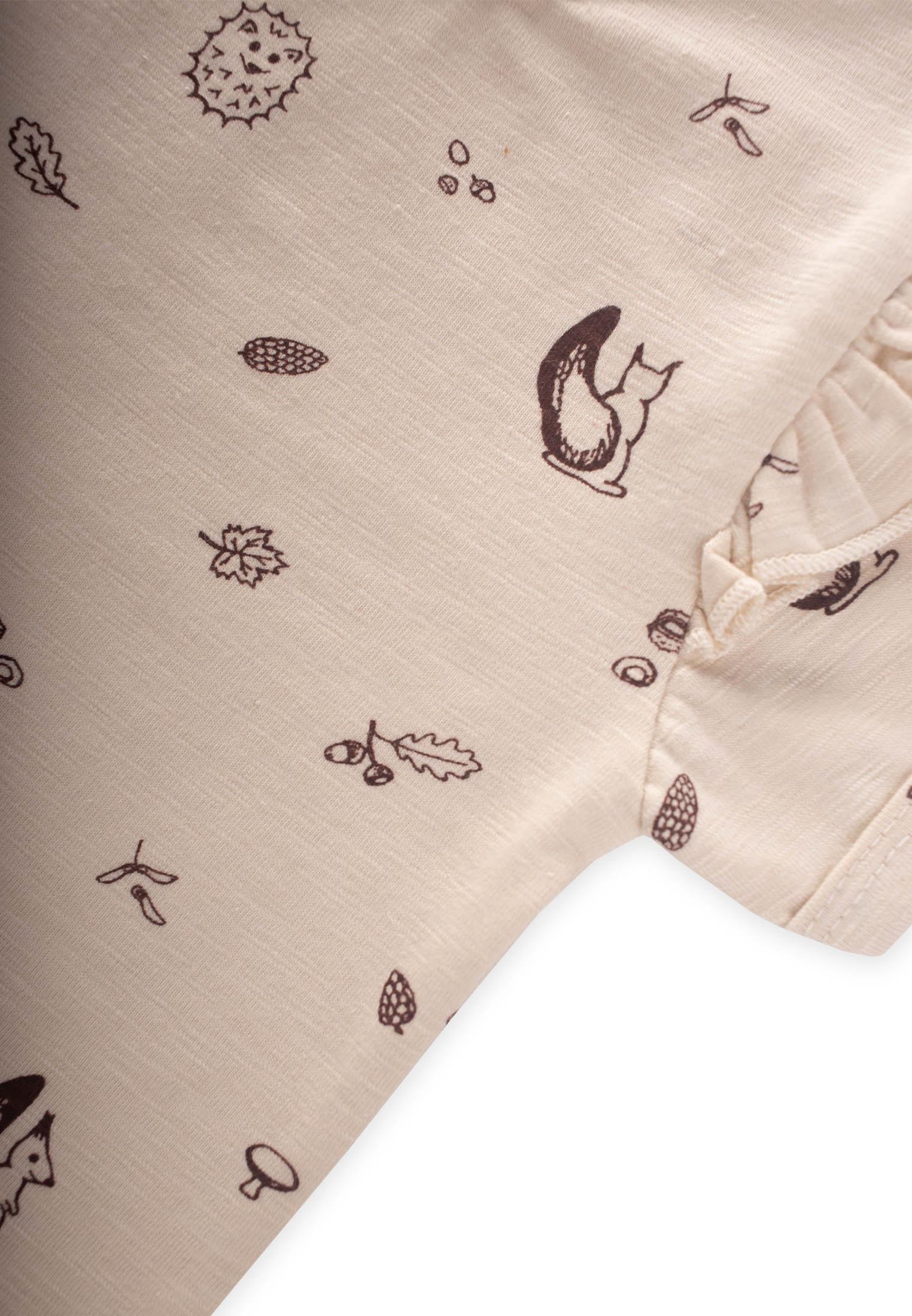 CigitDesenli Omuzu Fırfırlı Zıbın Takım 0-3 Yaş SİNCAP DESEN