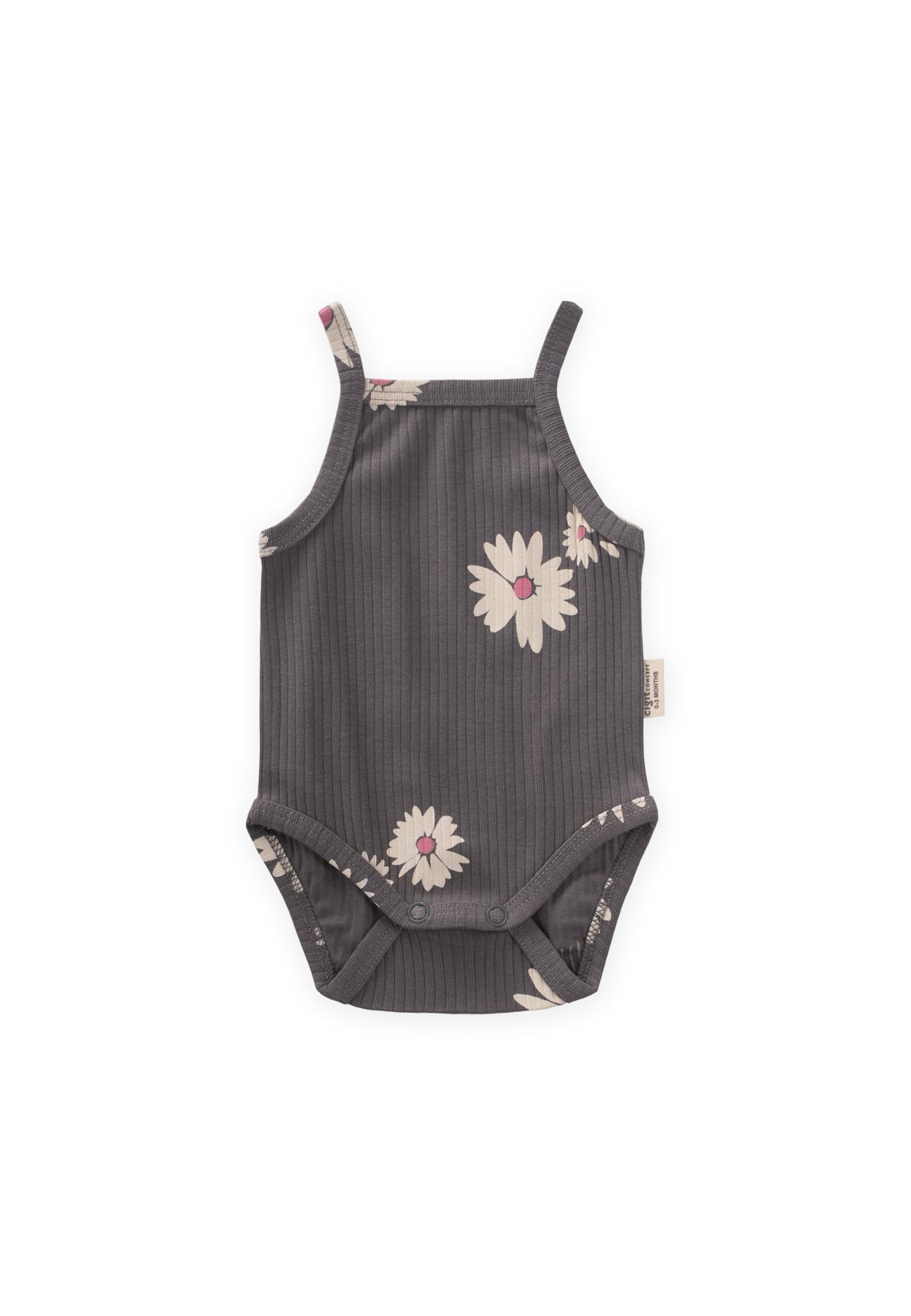 CigitAskılı Zıbın 0-3 Yaş GRİ