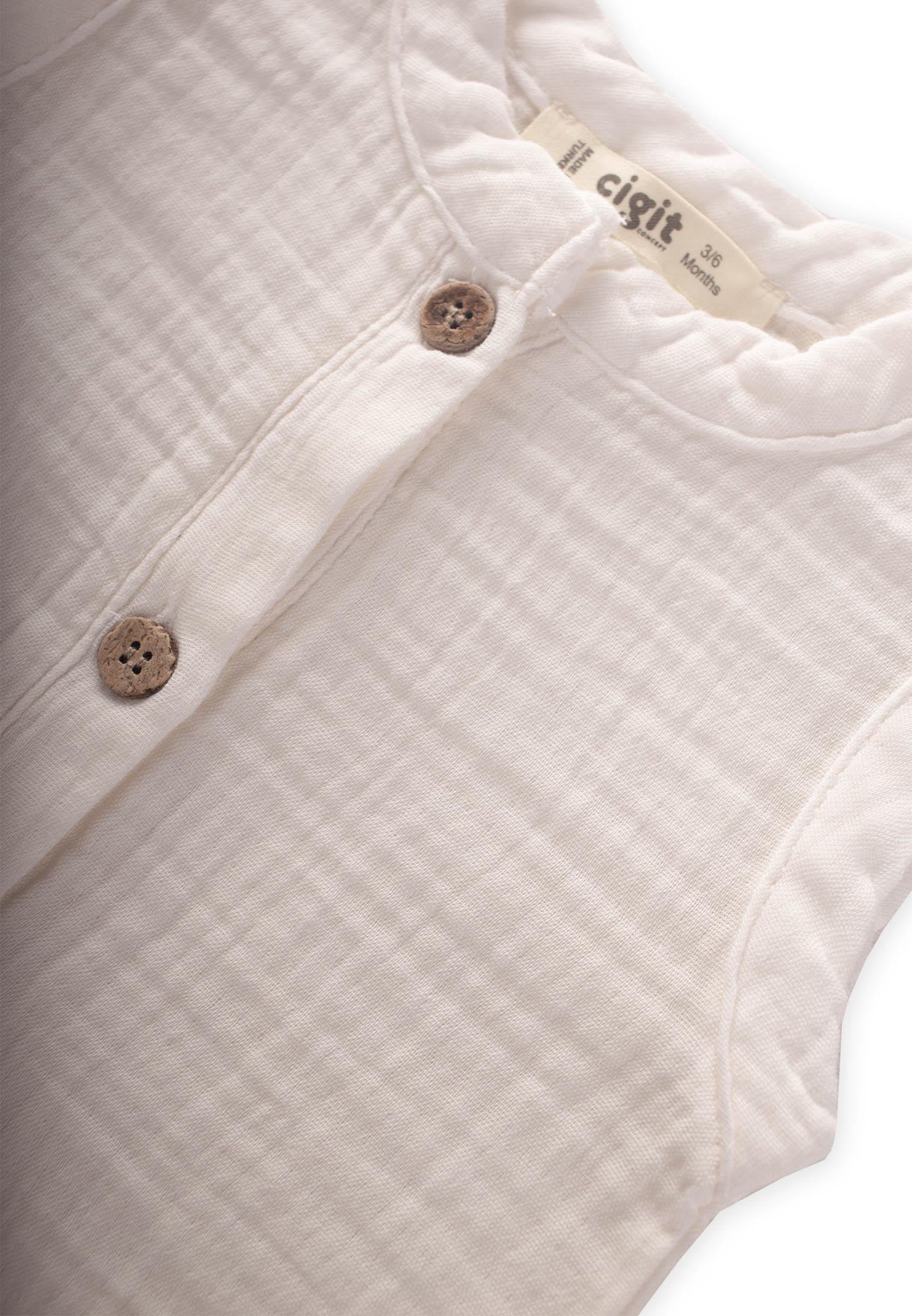 CigitOrganik Cepli Tulum 0-3 Yaş EKRU