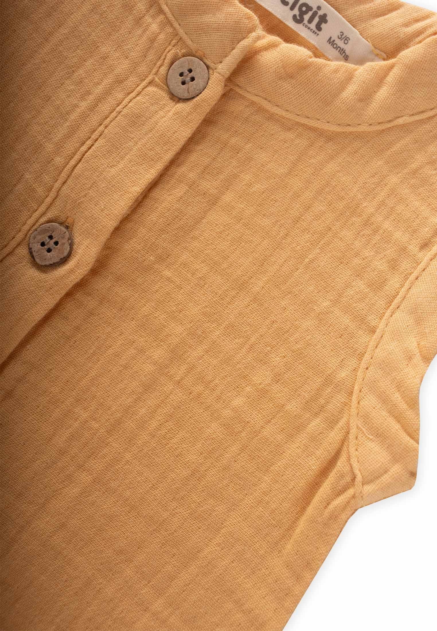 CigitOrganik Cepli Tulum 0-3 Yaş PASTEL SARI