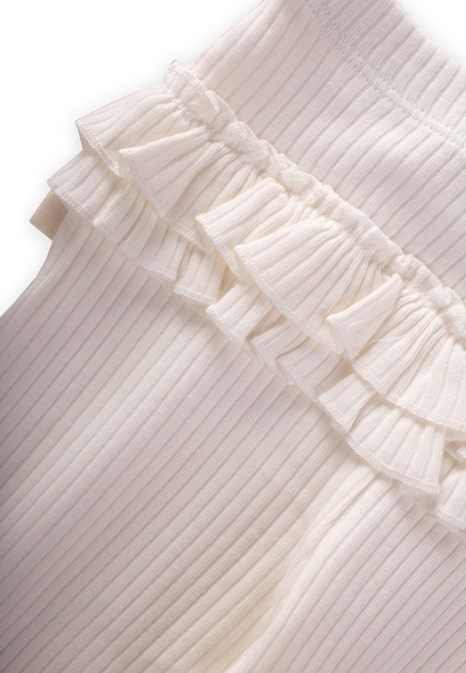 CigitArkası Fırfırlı Fitilli Tayt 0-3 Yaş KIRIK BEYAZ