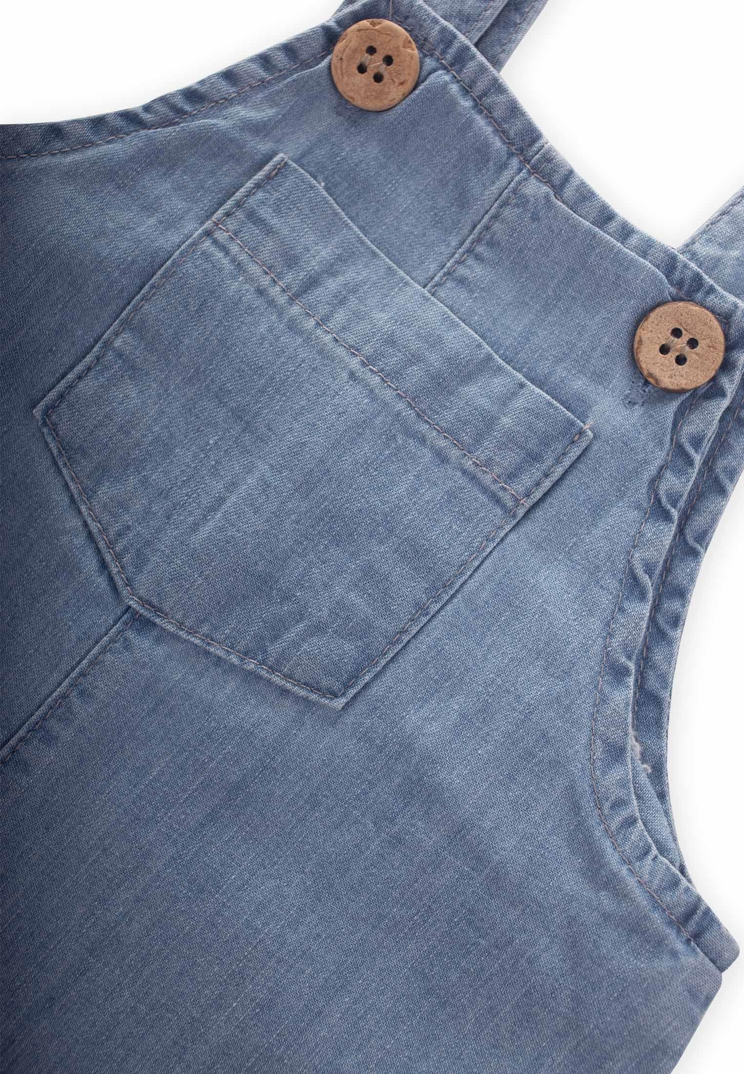 CigitAskılı Kot Tulum 0-3 Yaş MAVİ