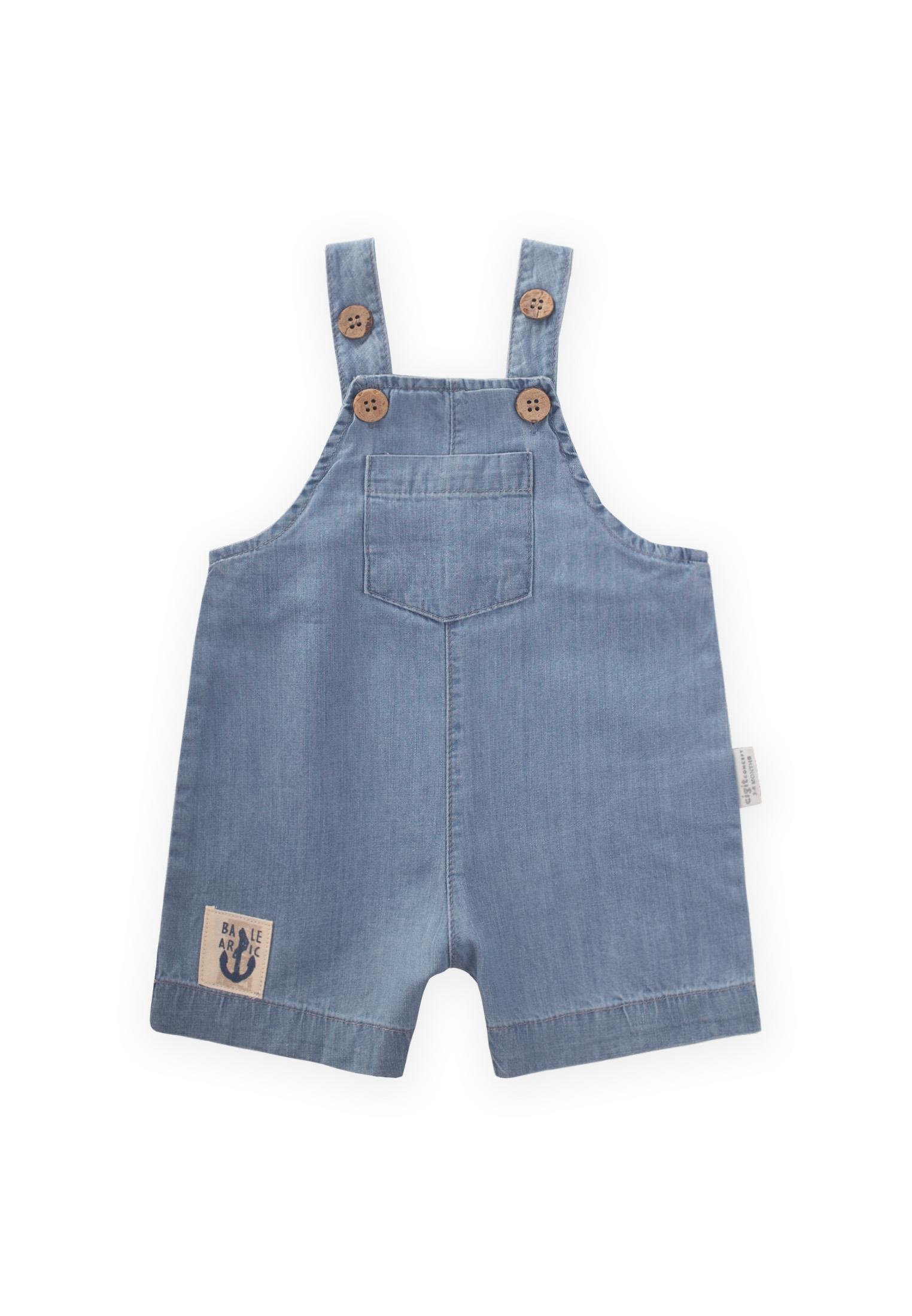 CigitAskılı Kot Tulum 0-3 Yaş MAVİ