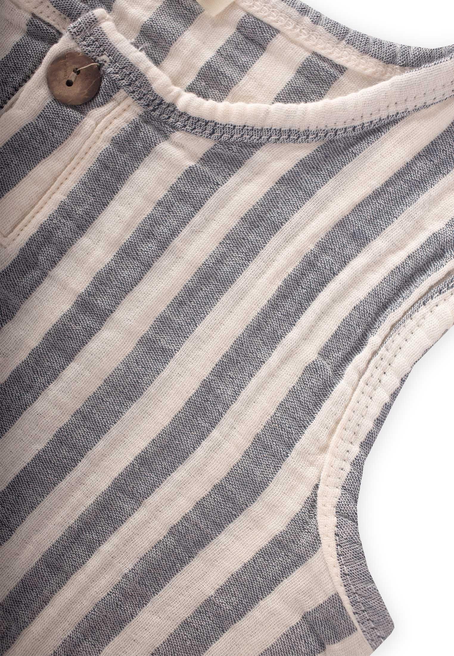 CigitMüslin Bebe Patlı Takım 0-5 Yaş LACİVERT ÇİZGİLİ