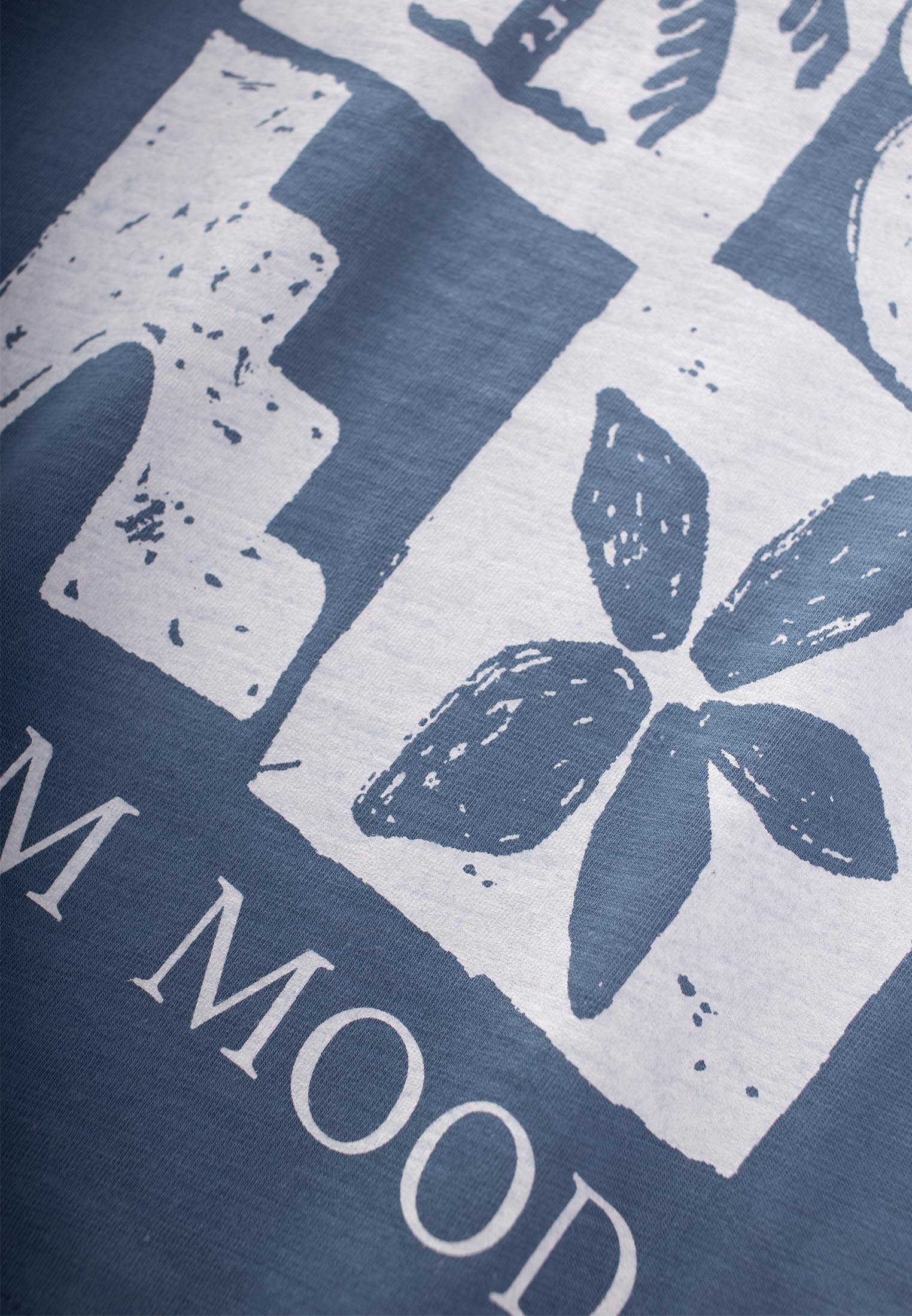 CigitCalm Mood Baskılı T-Shırt 3-8 Yaş İNDİGO MAVİ