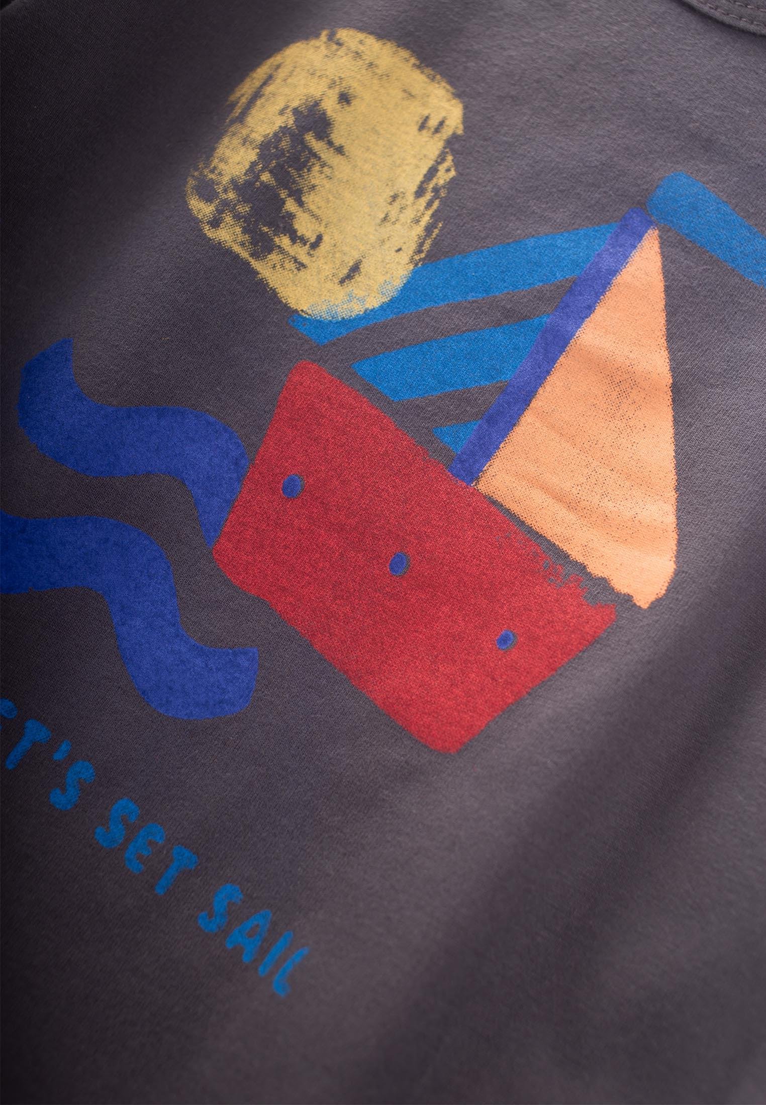 CigitLet's Set Saıl Baskılı T-Shırt 1-5 Yaş GRİ