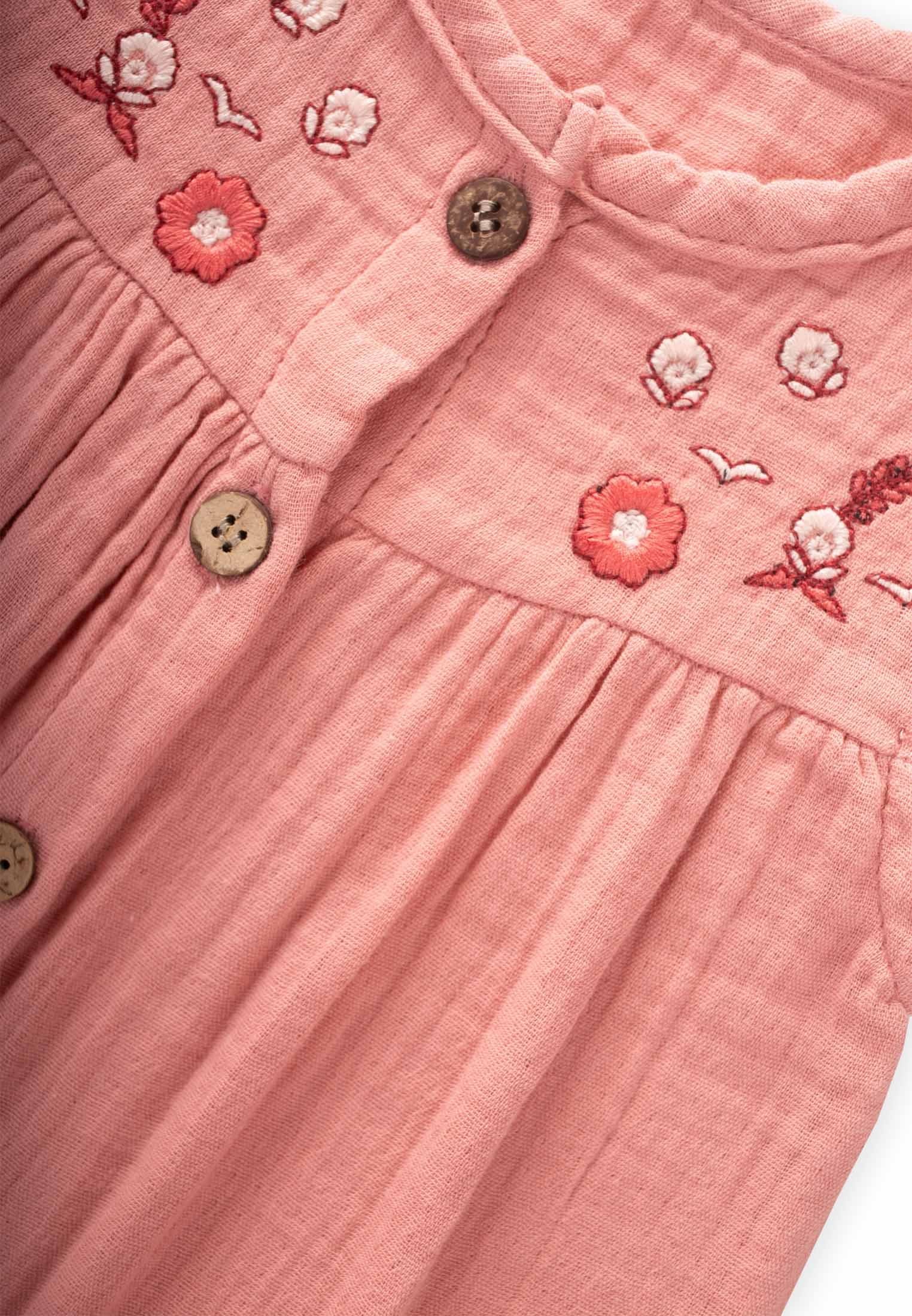 CigitOrganik Nakışlı Müslin Tulum 0-3 Yaş YAVRUAĞZI