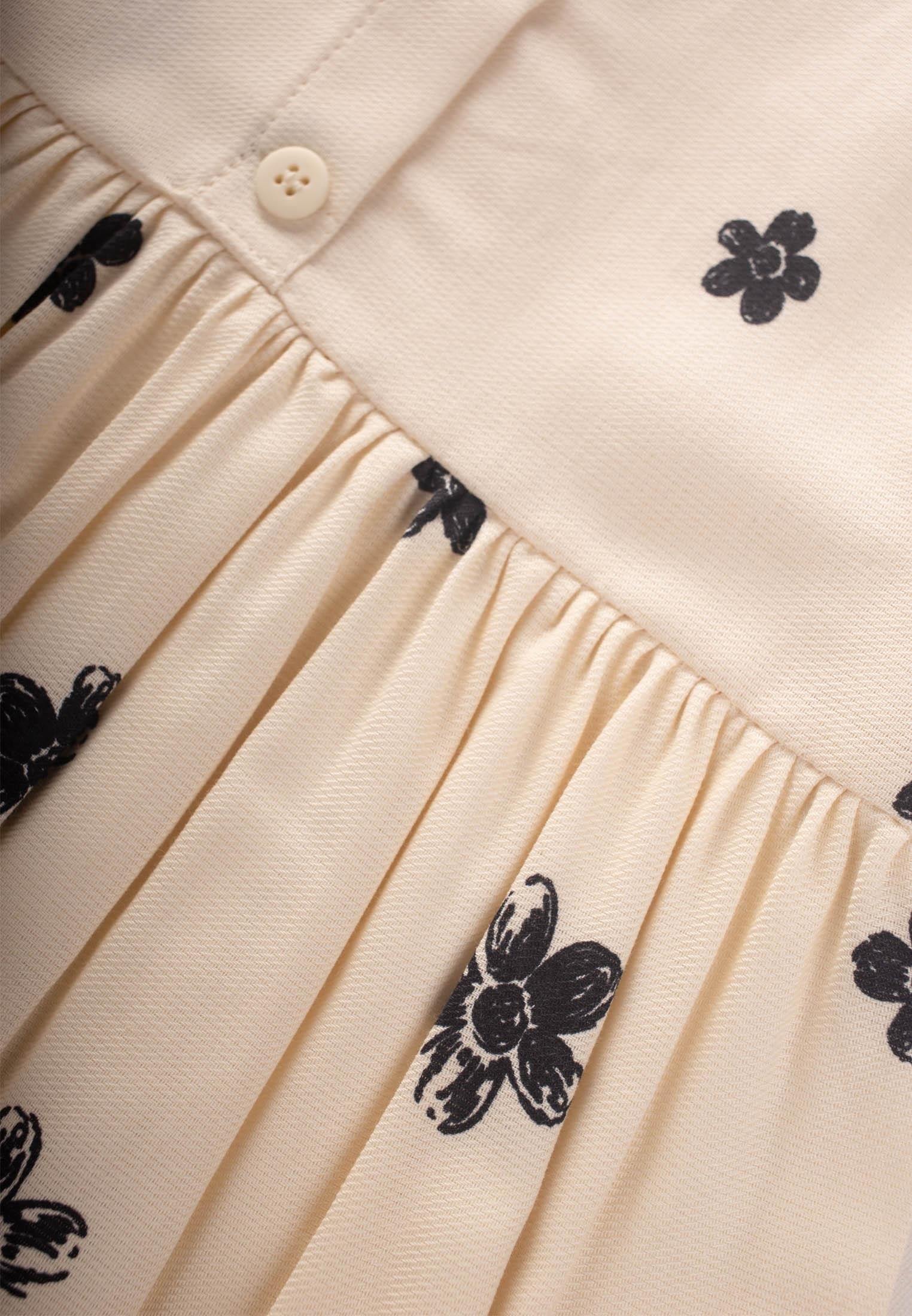 CigitPapatya Desenli Elbise 2-8 Yaş SİYAH PAPATYA DESEN