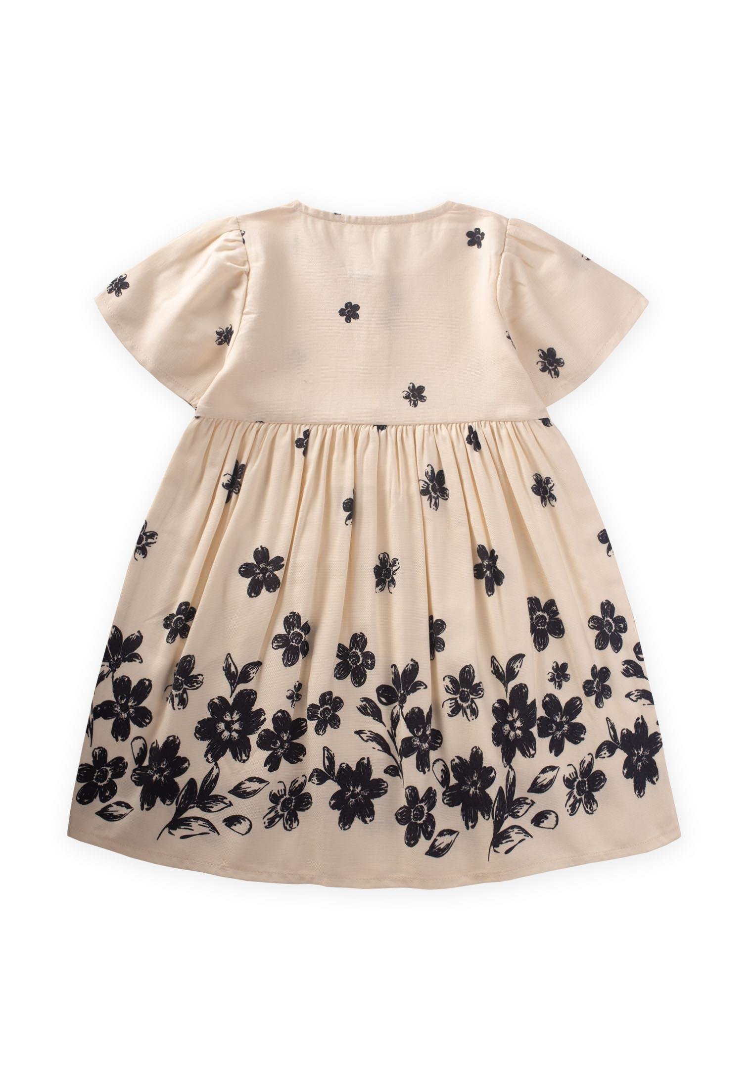 CigitPapatya Desenli Elbise 2-8 Yaş SİYAH PAPATYA DESEN