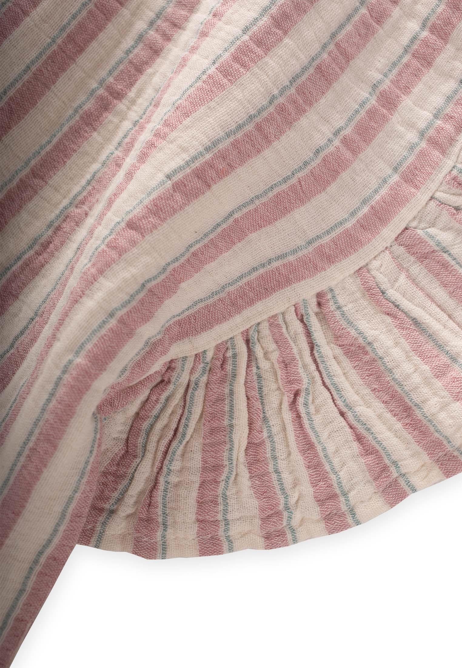 CigitMüslin Etekli Bluz Takım 2-8 Yaş GÜKURUSU ÇİZGİLİ