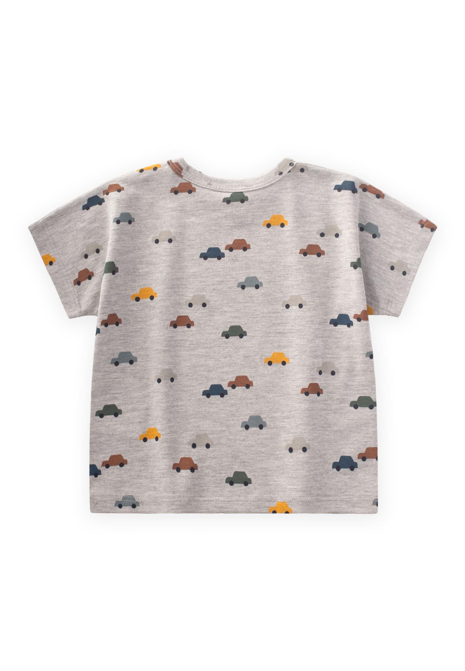 CigitAraba Desenli T-Shırt 1-5 Yaş GRİ MELANJ