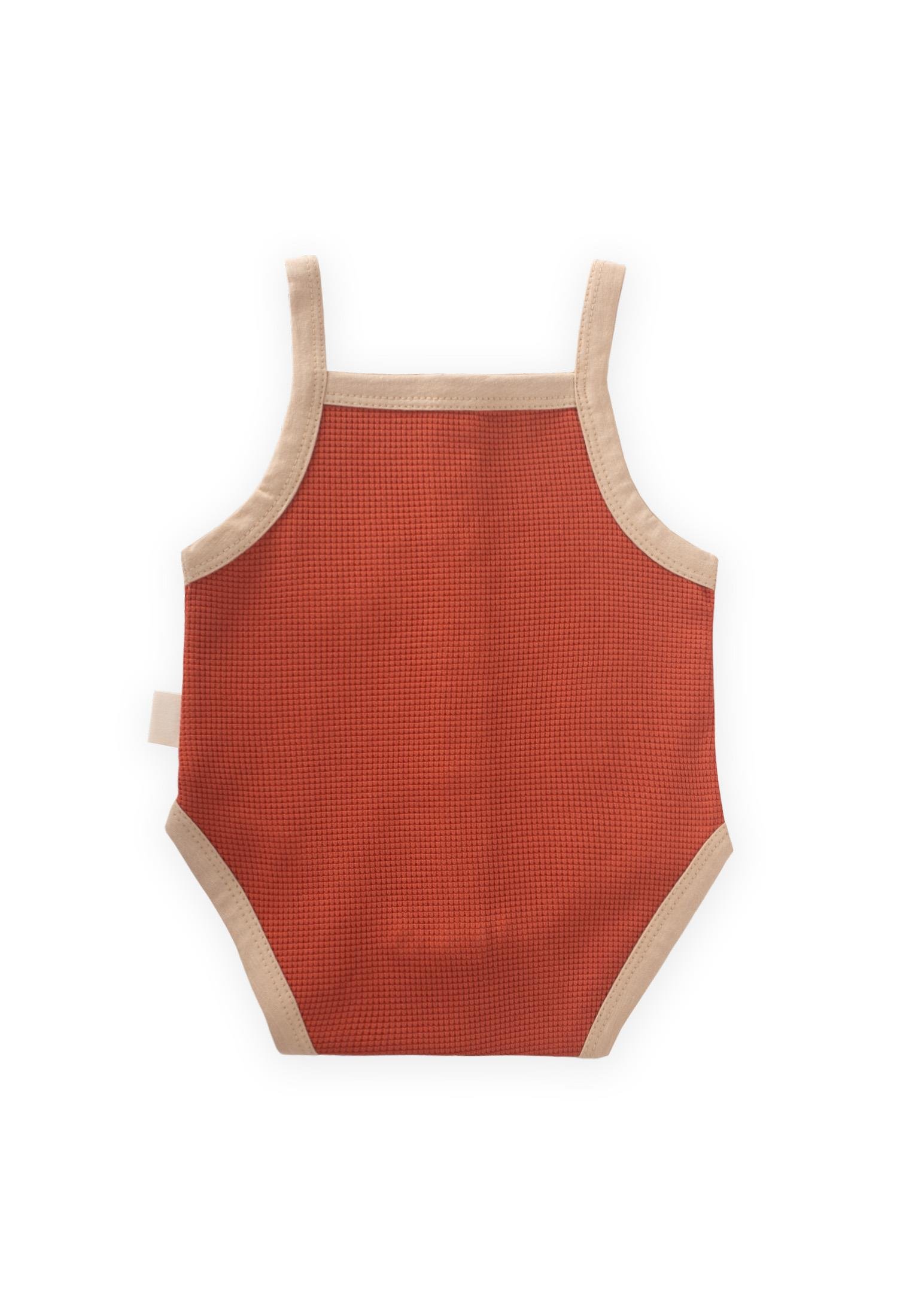 CigitBiye Detaylı Waffle Zıbın 0-3 Yaş KİREMİT