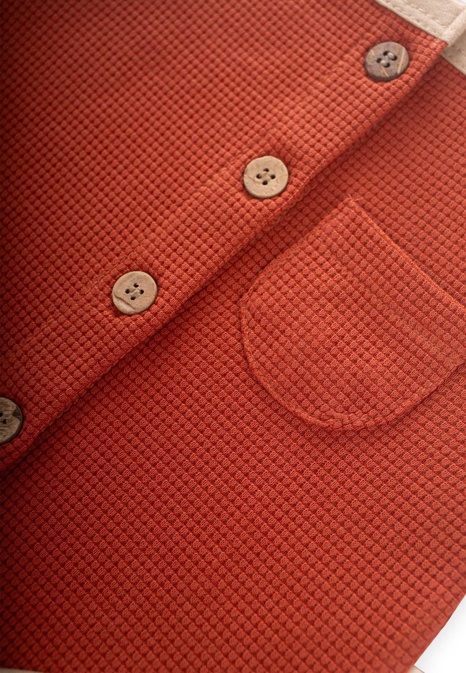 CigitBiye Detaylı Waffle Zıbın 0-3 Yaş KİREMİT