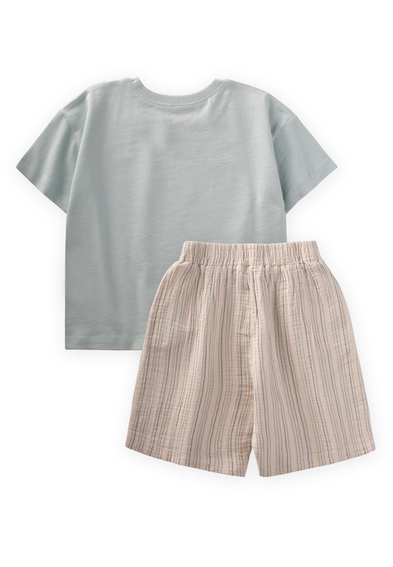 CigitSoyut Fil Baskılı T-Shırt Takım 2-8 Yaş MİNT YEŞİLİ