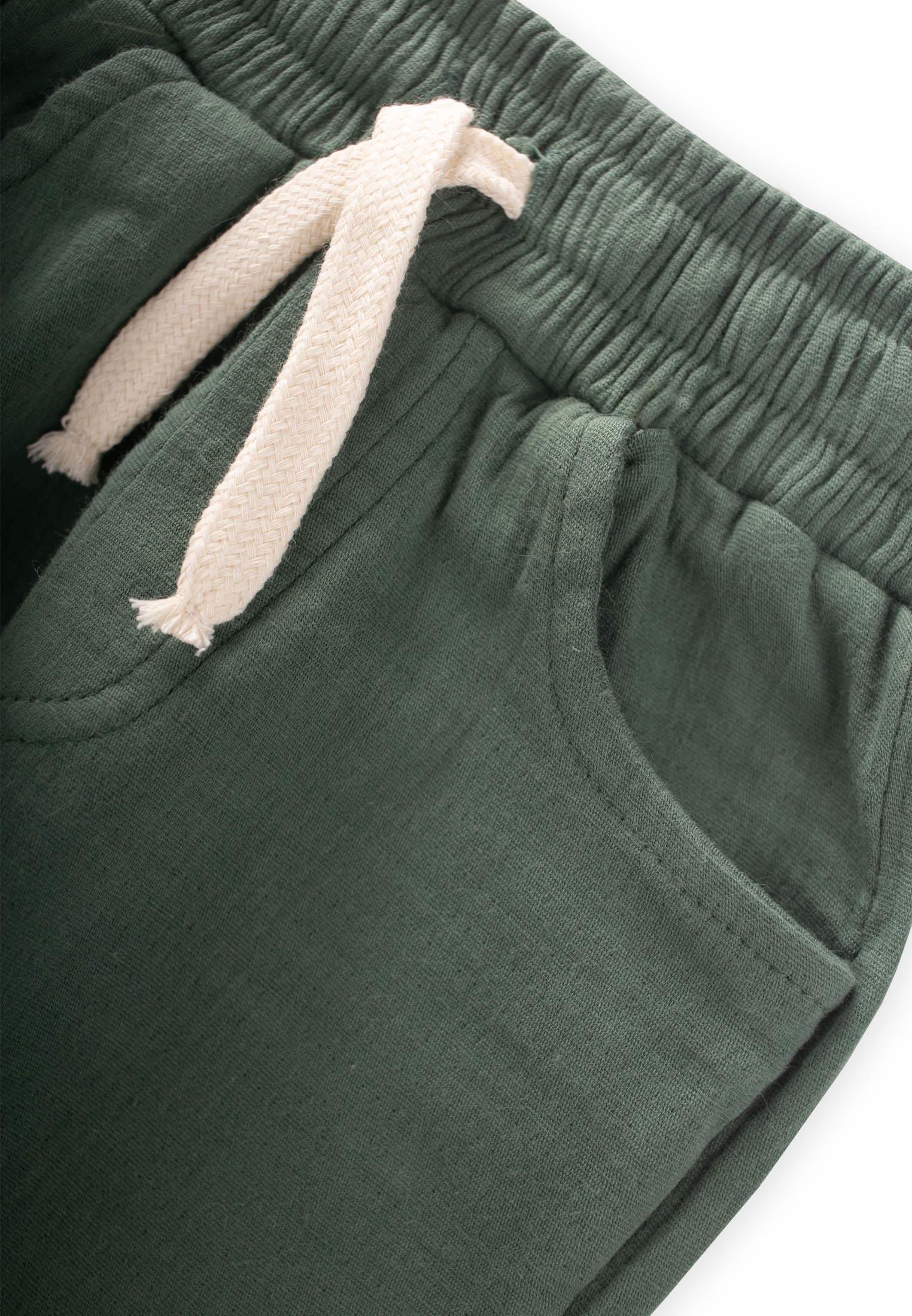 CigitMüslin Likralı Pantolon 1-10 Yaş HAKİ YEŞİL