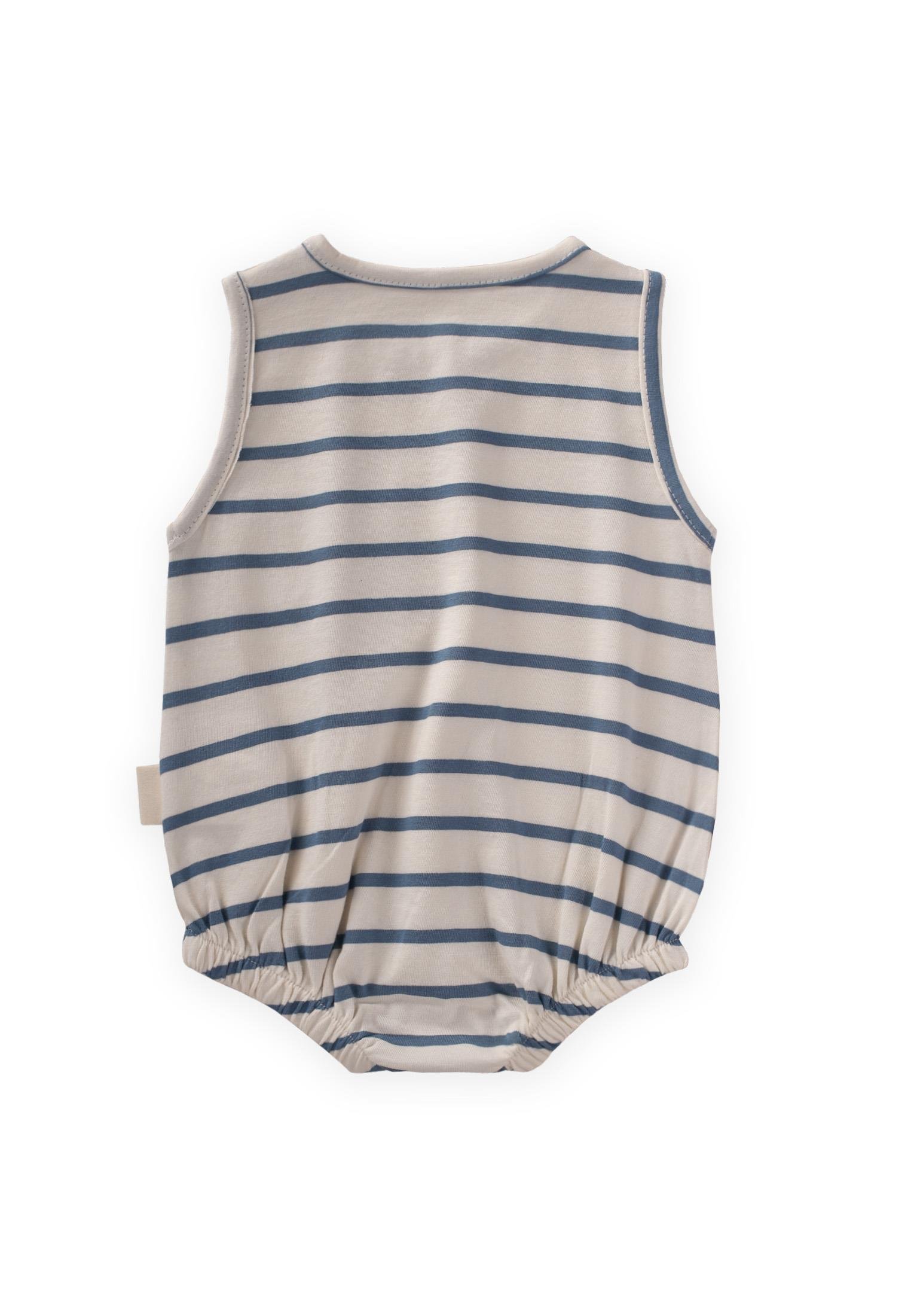 CigitÇizgili Cepli Zıbın 0-3 Yaş İNDİGO MAVİ