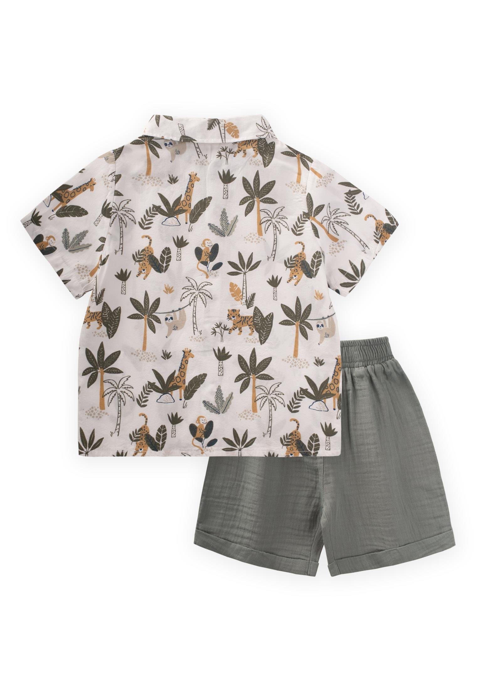 CigitDesenli Gömlek Takım 1-6 Yaş PALMİYE DESEN