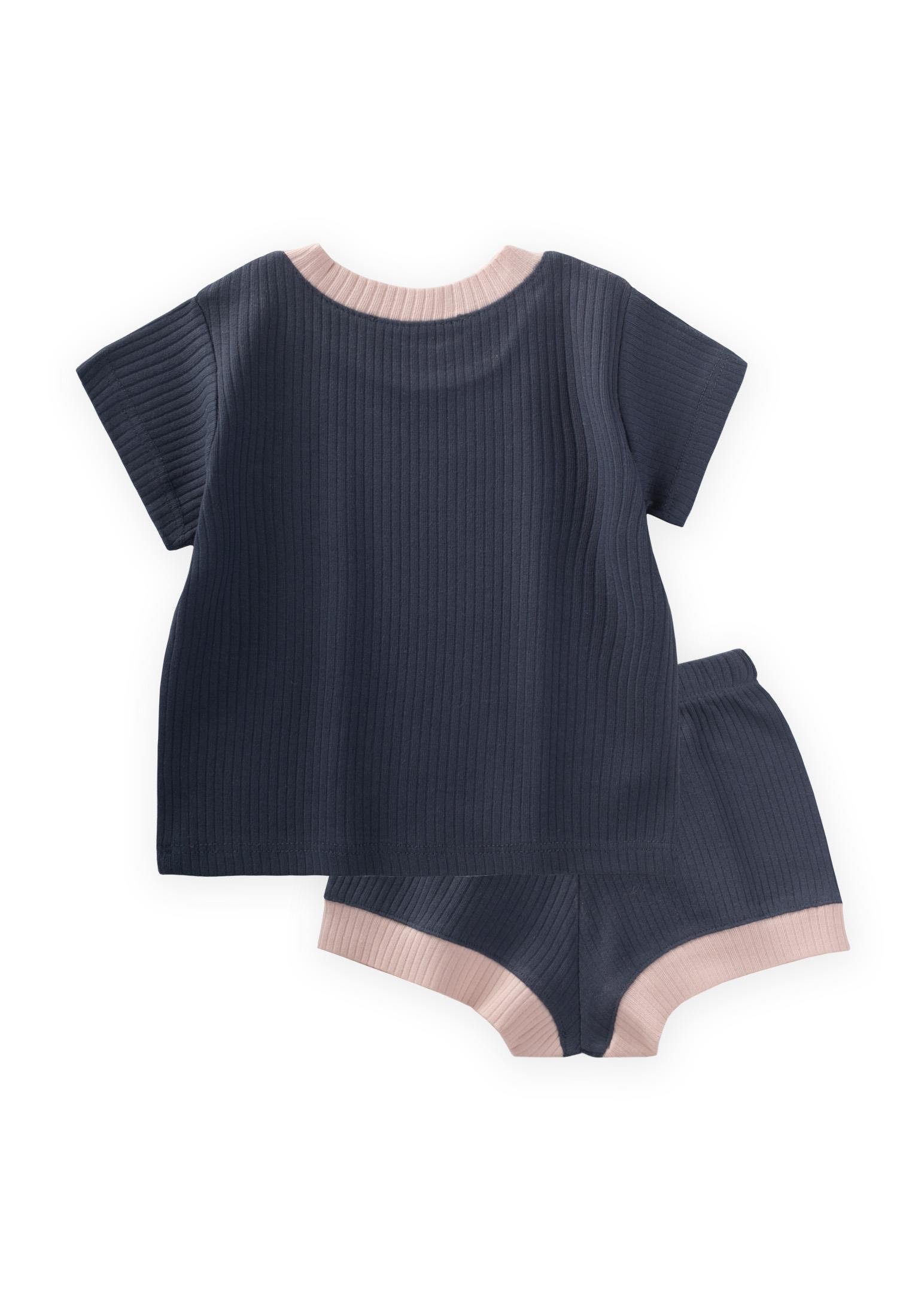 CigitKuş Nakışlı Garnili Fitilli Takım 0-5 Yaş LACİVERT