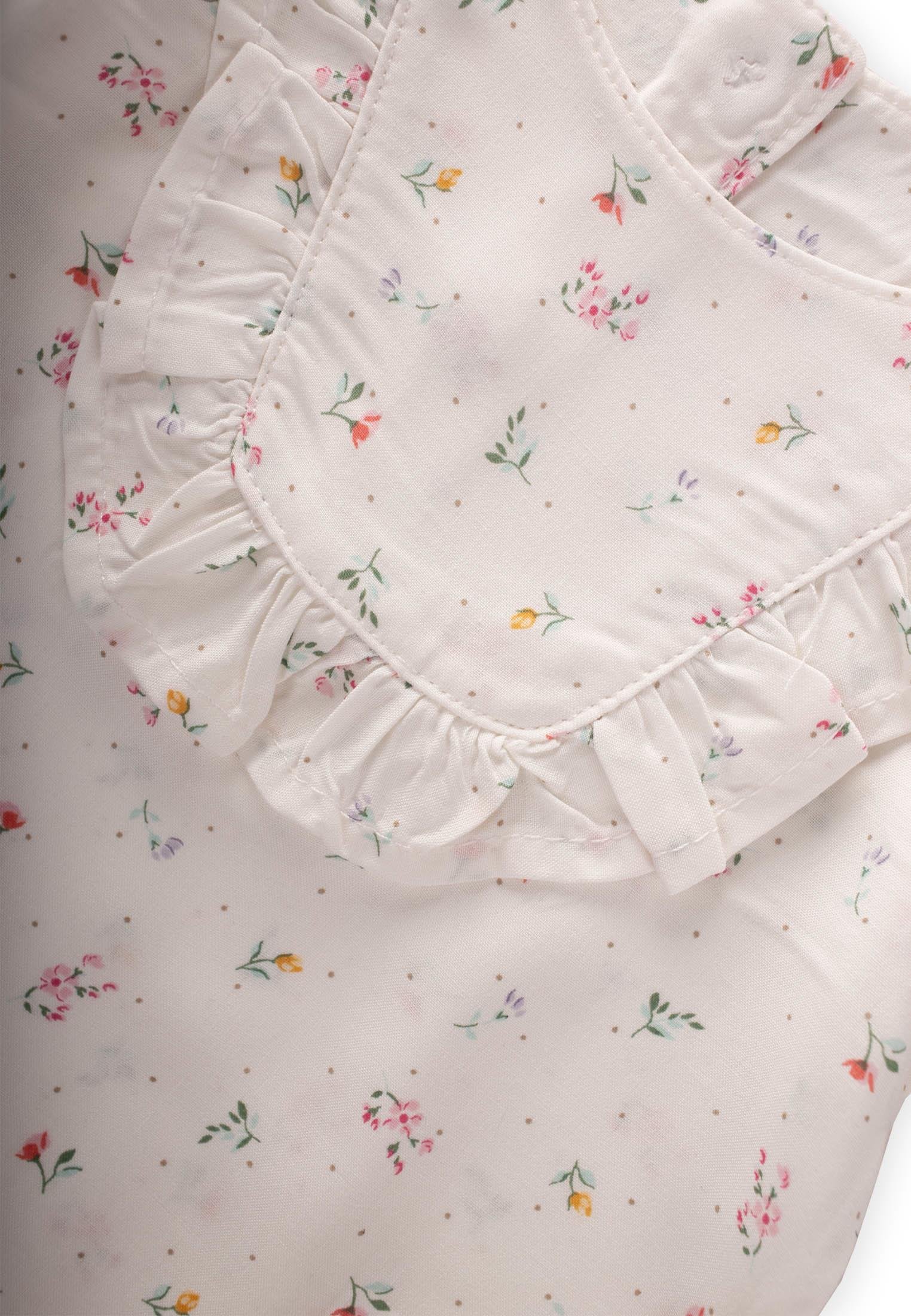 CigitÇıtır Çiçek Desenli Bebe Takım 0-3 Yaş EKRU