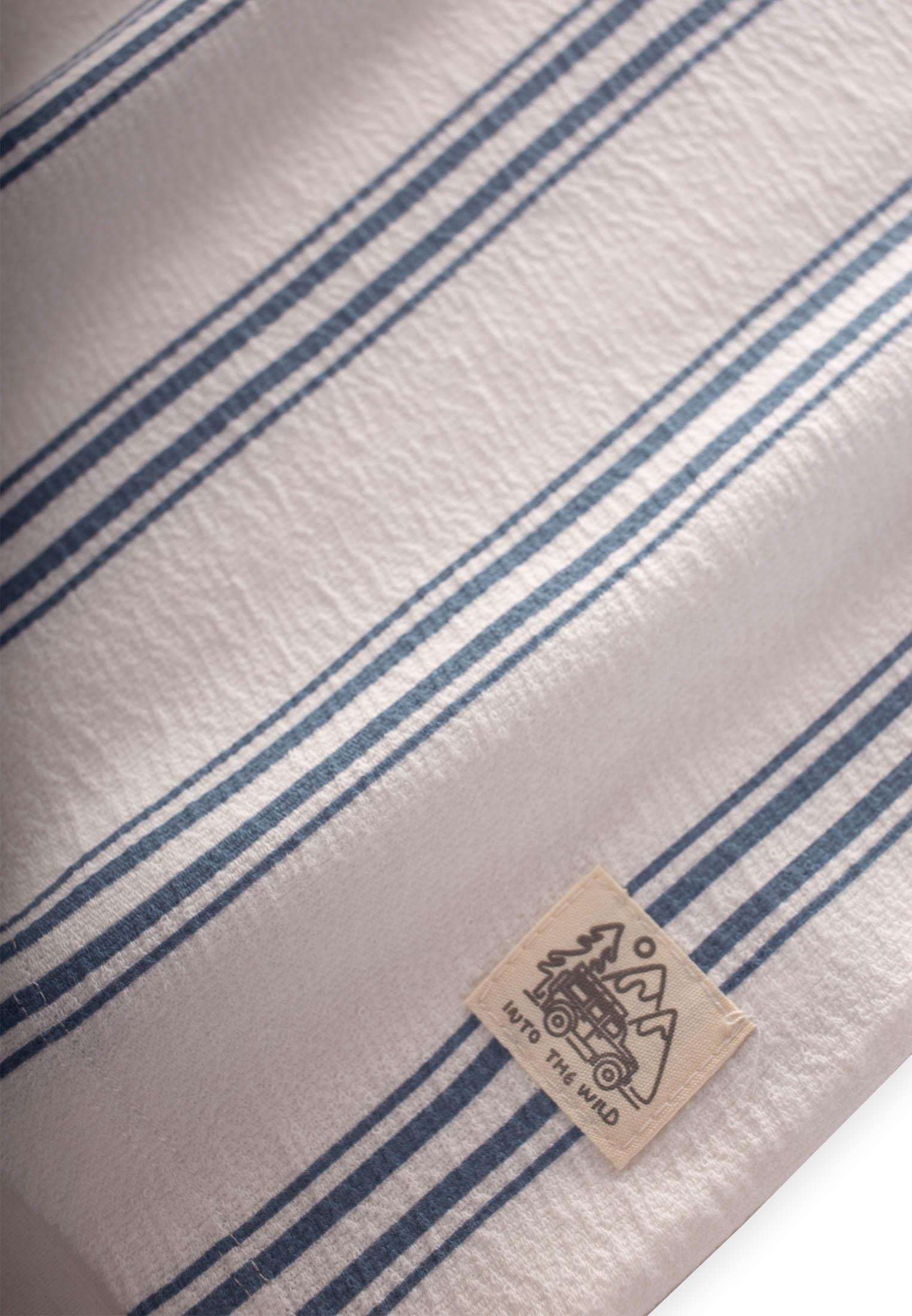 CigitEtiket Detaylı Çizgili Şortlu Takım 2-7 Yaş MAVİ ÇİZGİLİ