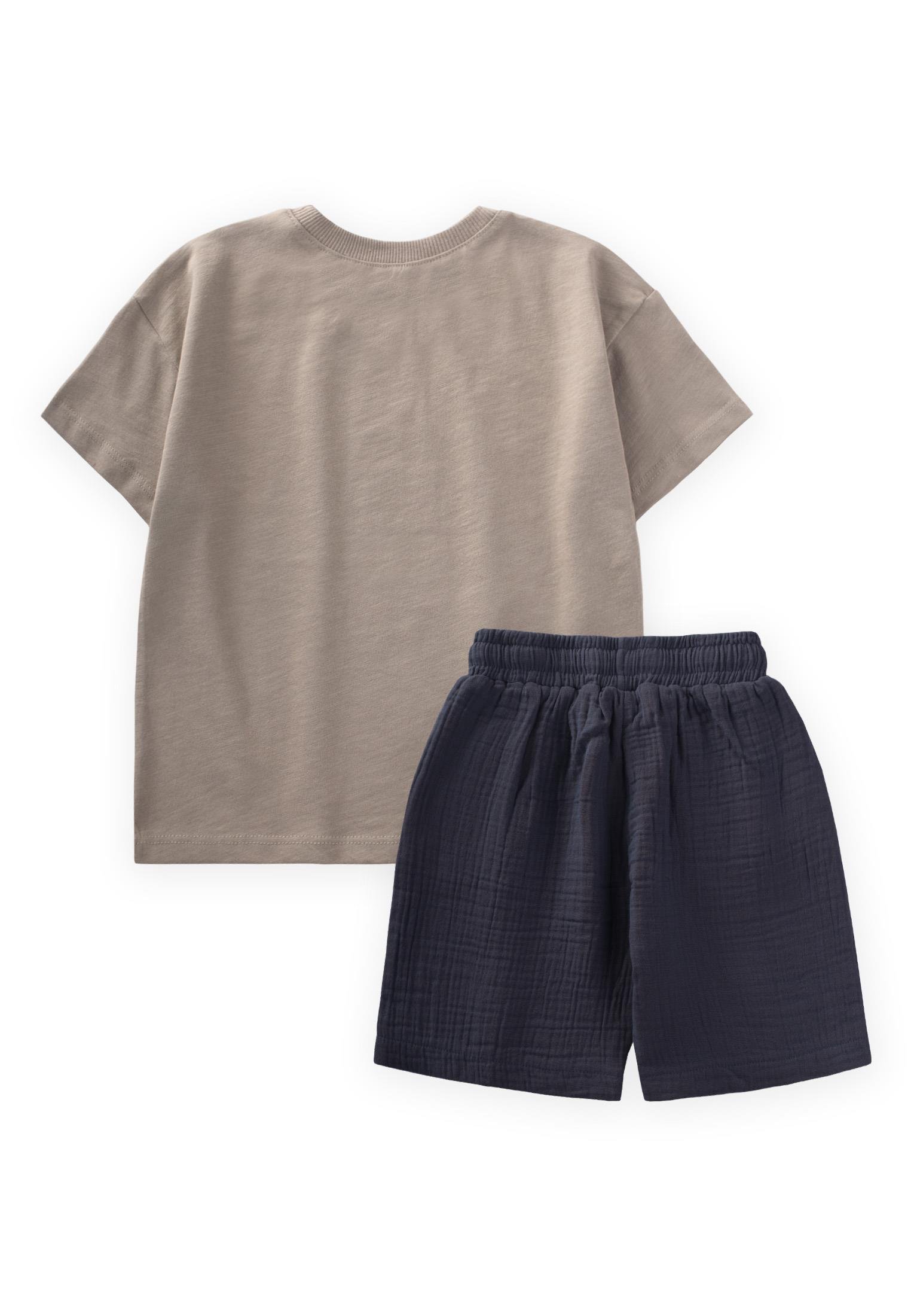 CigitEthnic Baskılı T-Shırt Takım 2-10 Yaş S VİZON