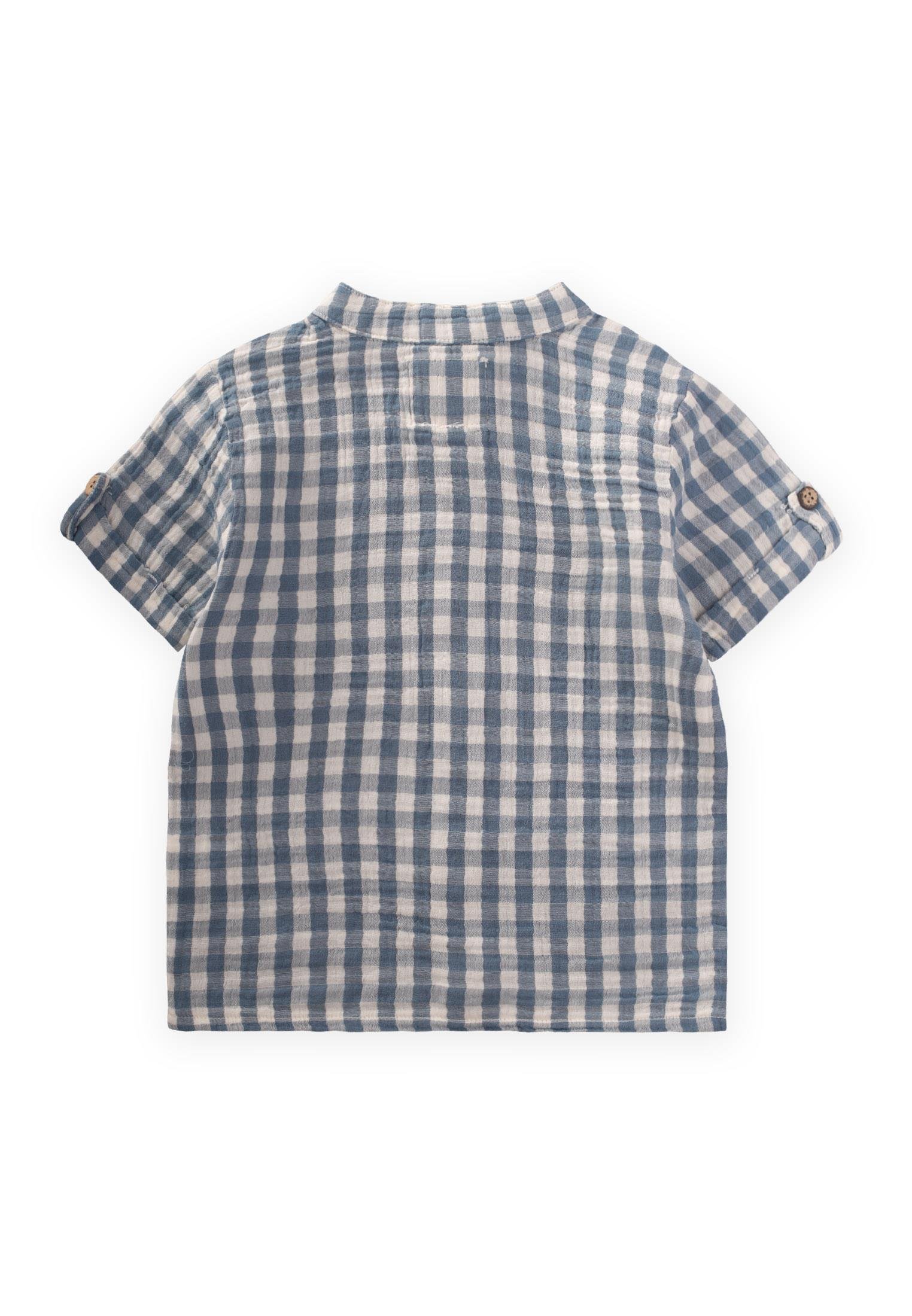 CigitPöti Kare Desenli Gömlek 1-8 Yaş İNDİGO MAVİ