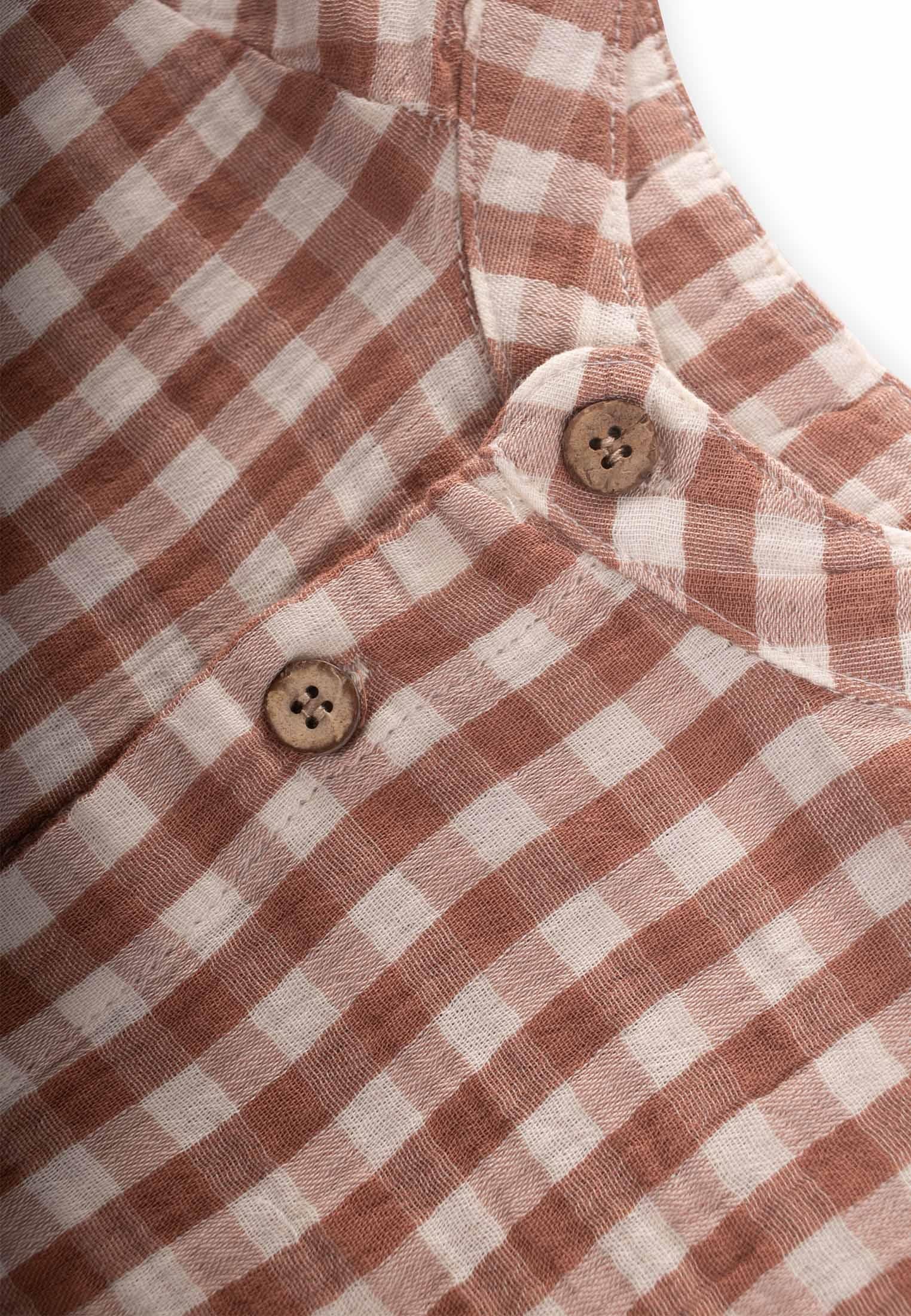 CigitPöti Kare Desenli Gömlek 1-8 Yaş A.KAHVE